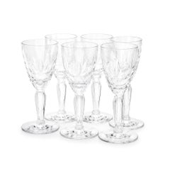 Sechser-Set amerikanischer Vintage-Likörgläser, 1950er Jahre, klares Glas