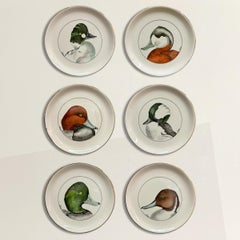 Ensemble de six assiettes vintage en forme de canard américain