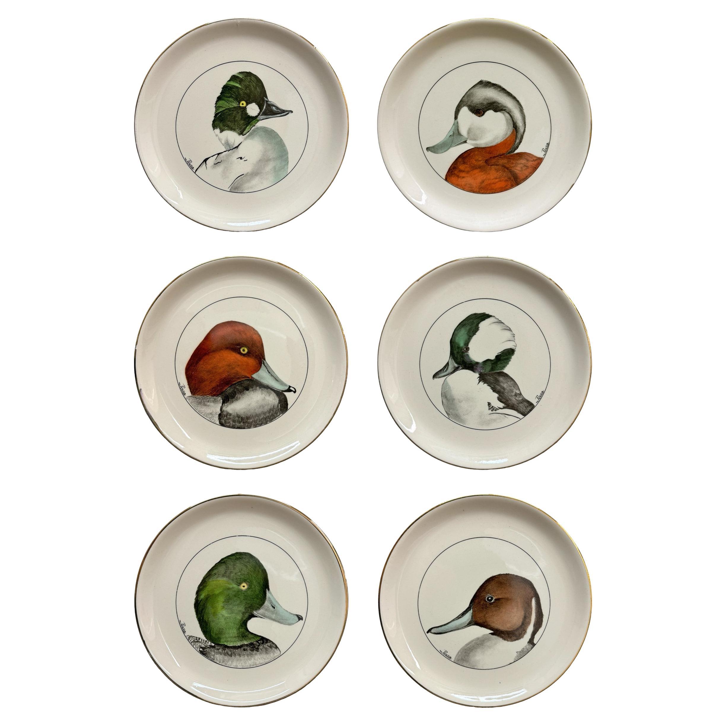 Set of Six Vintage American Duck Plates