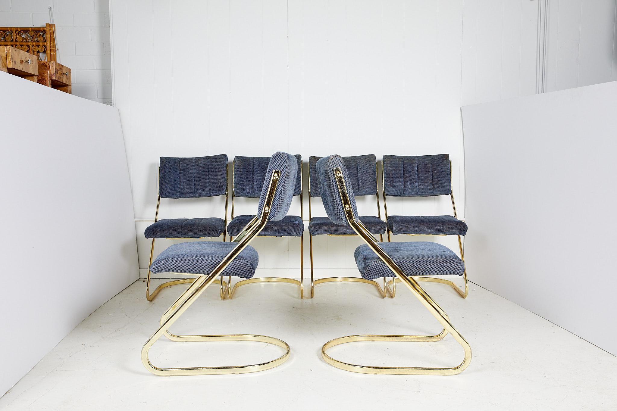 brass cantilever chair