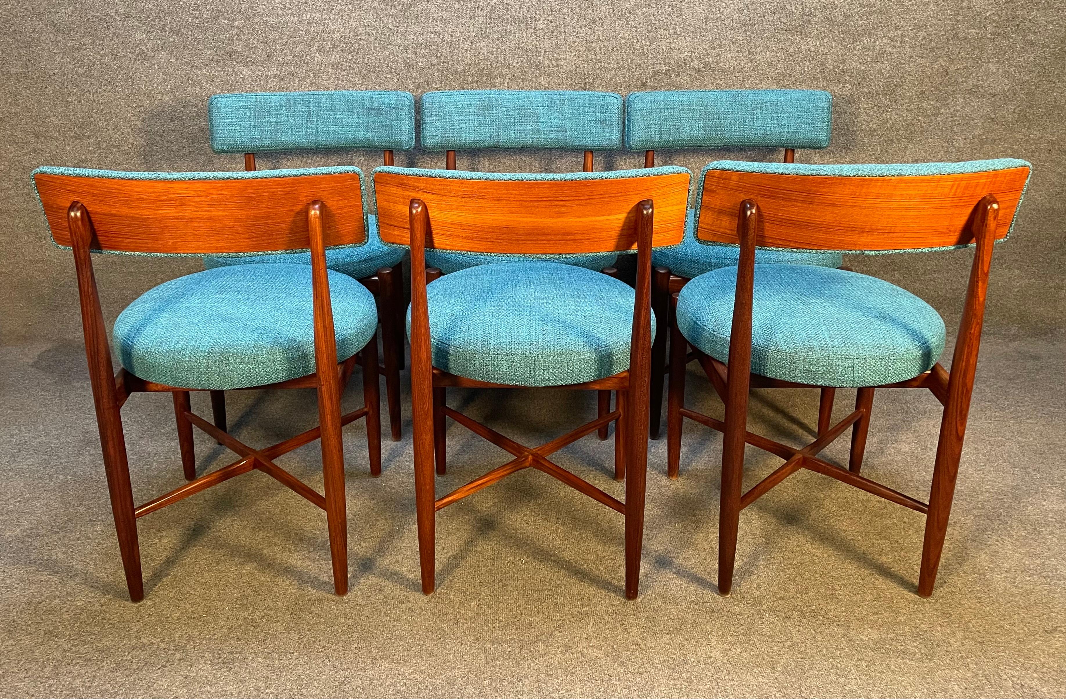 Set of Six Vintage British Mid-Century Modern Teak Dining Chairs by G Plan 1