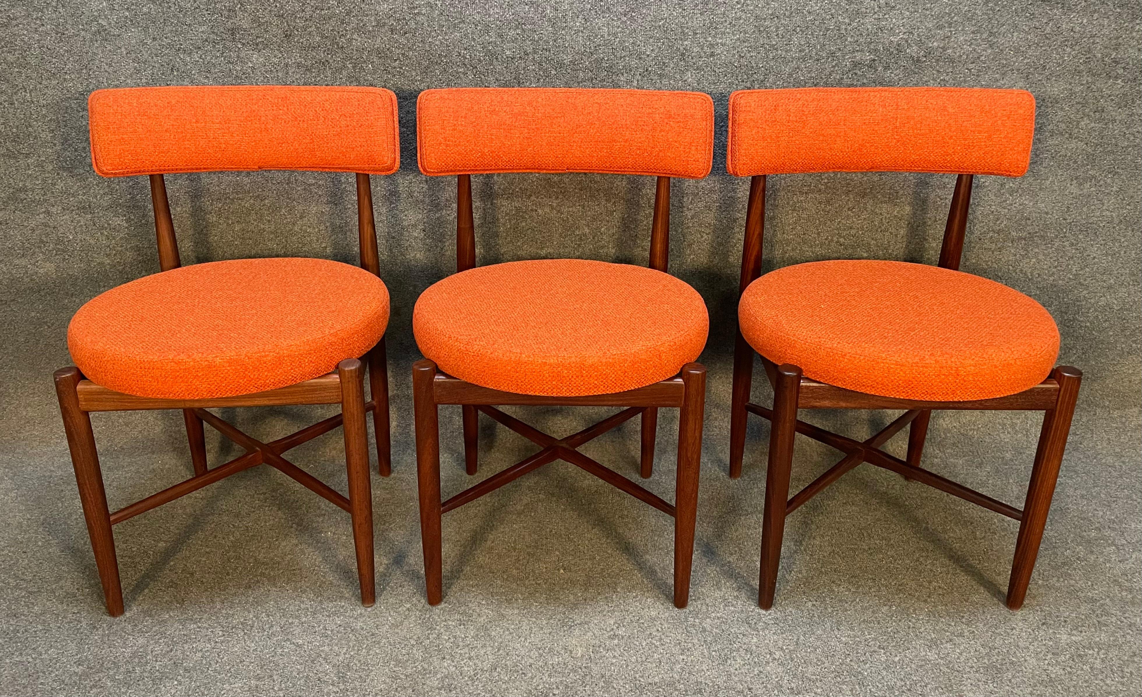 Scandinavian Modern Set of Six Vintage British Mid-Century Modern Teak Dining Chairs by G Plan