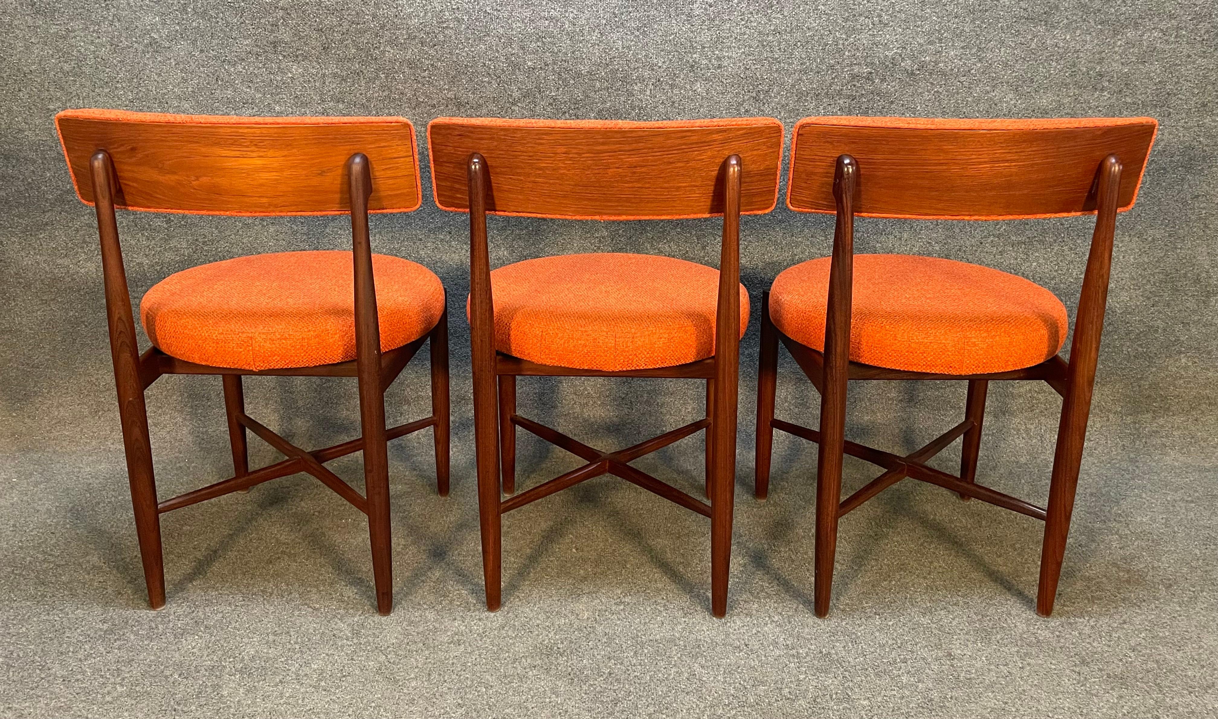 Danish Set of Six Vintage British Mid-Century Modern Teak Dining Chairs by G Plan