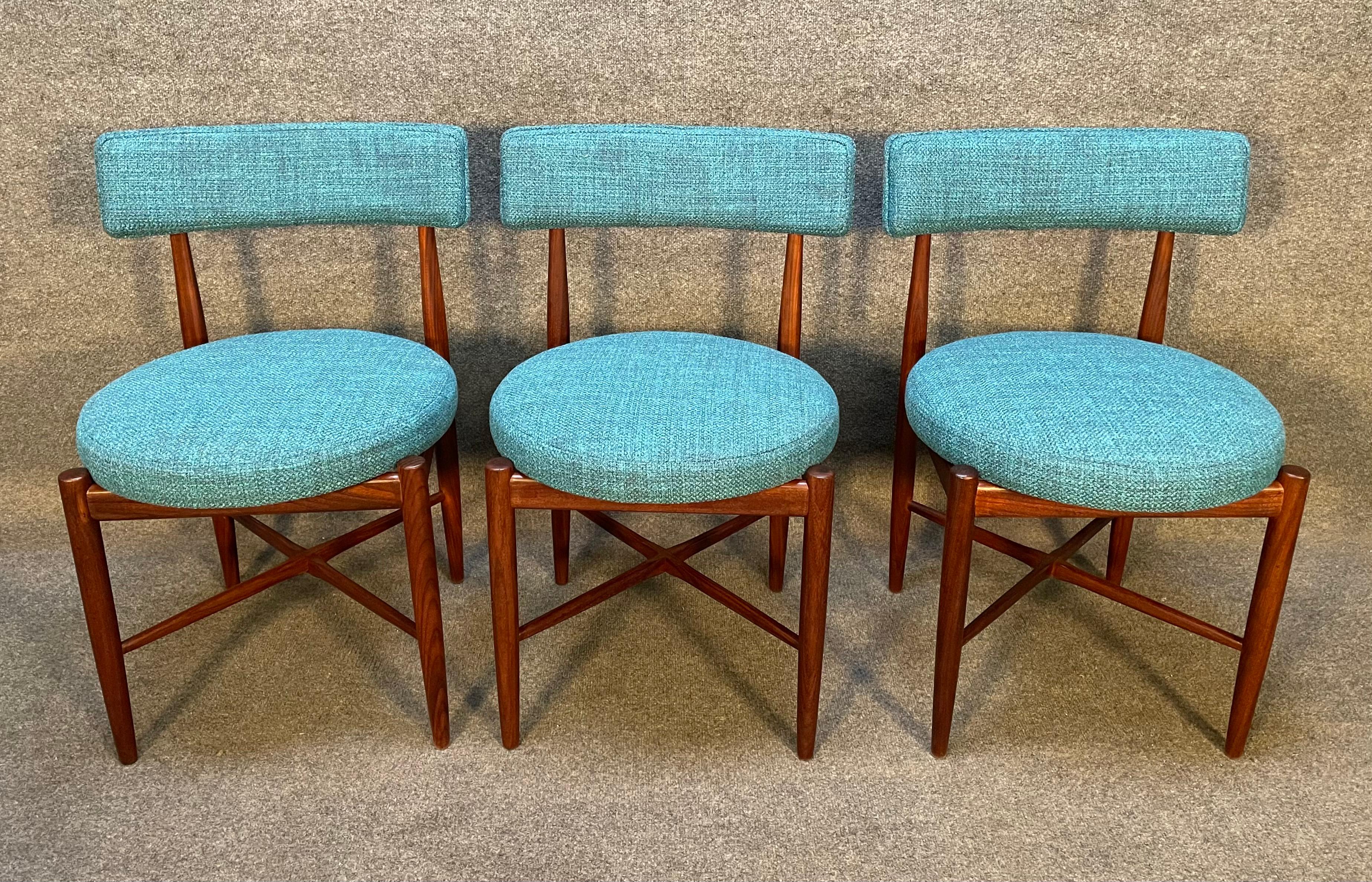 Scandinavian Modern Set of Six Vintage British Mid-Century Modern Teak Dining Chairs by G Plan