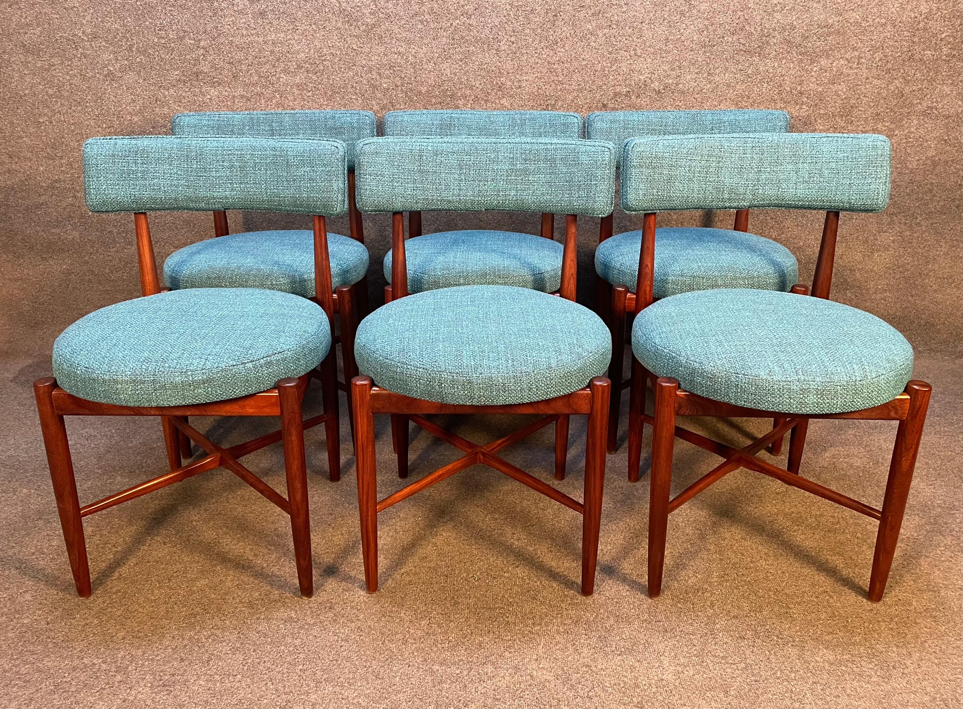 Mid-20th Century Set of Six Vintage British Mid-Century Modern Teak Dining Chairs by G Plan