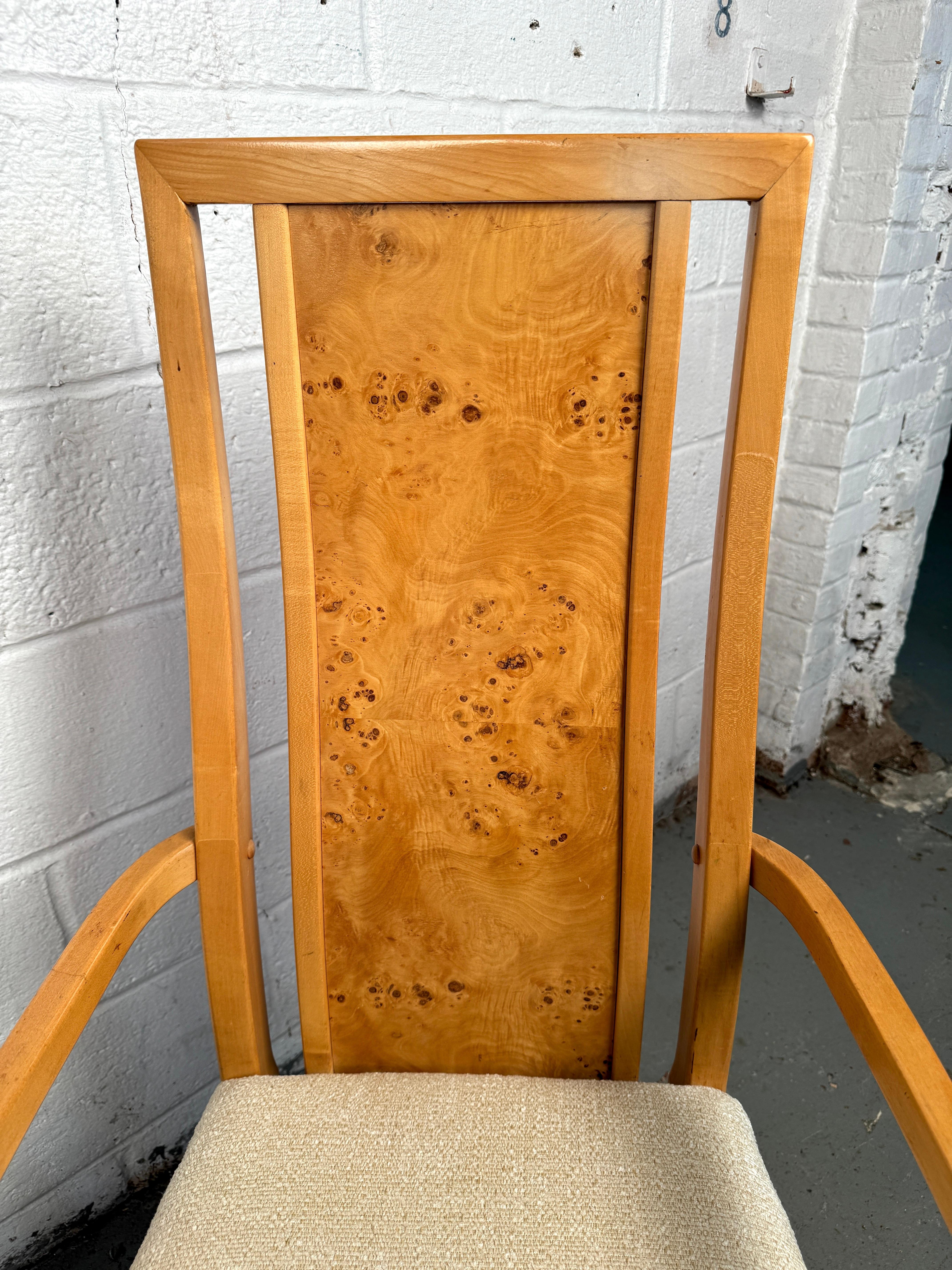 Ensemble de six chaises de salle à manger vintage en broussin en vente 5