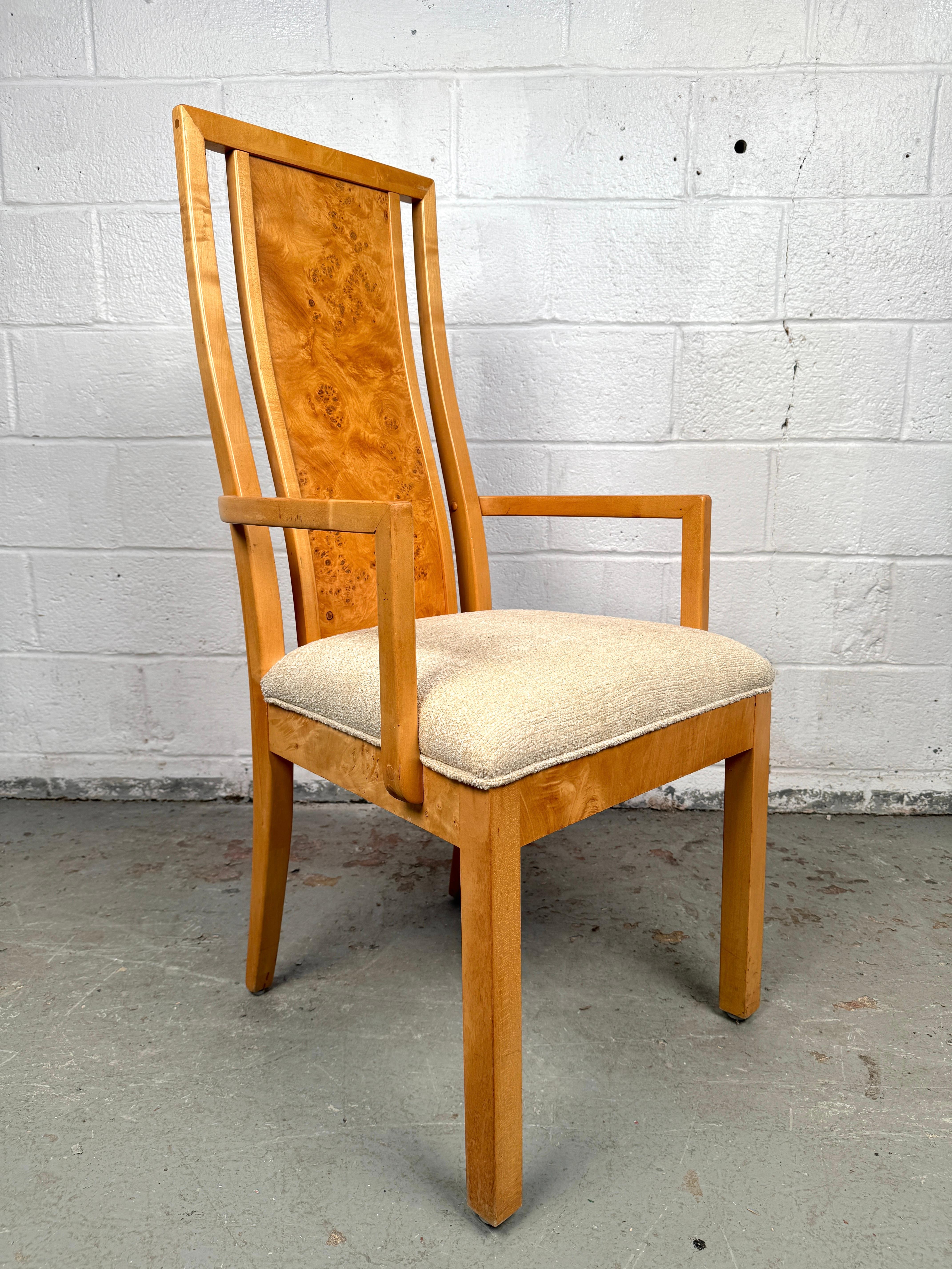 Ensemble de six chaises de salle à manger vintage en broussin en vente 6