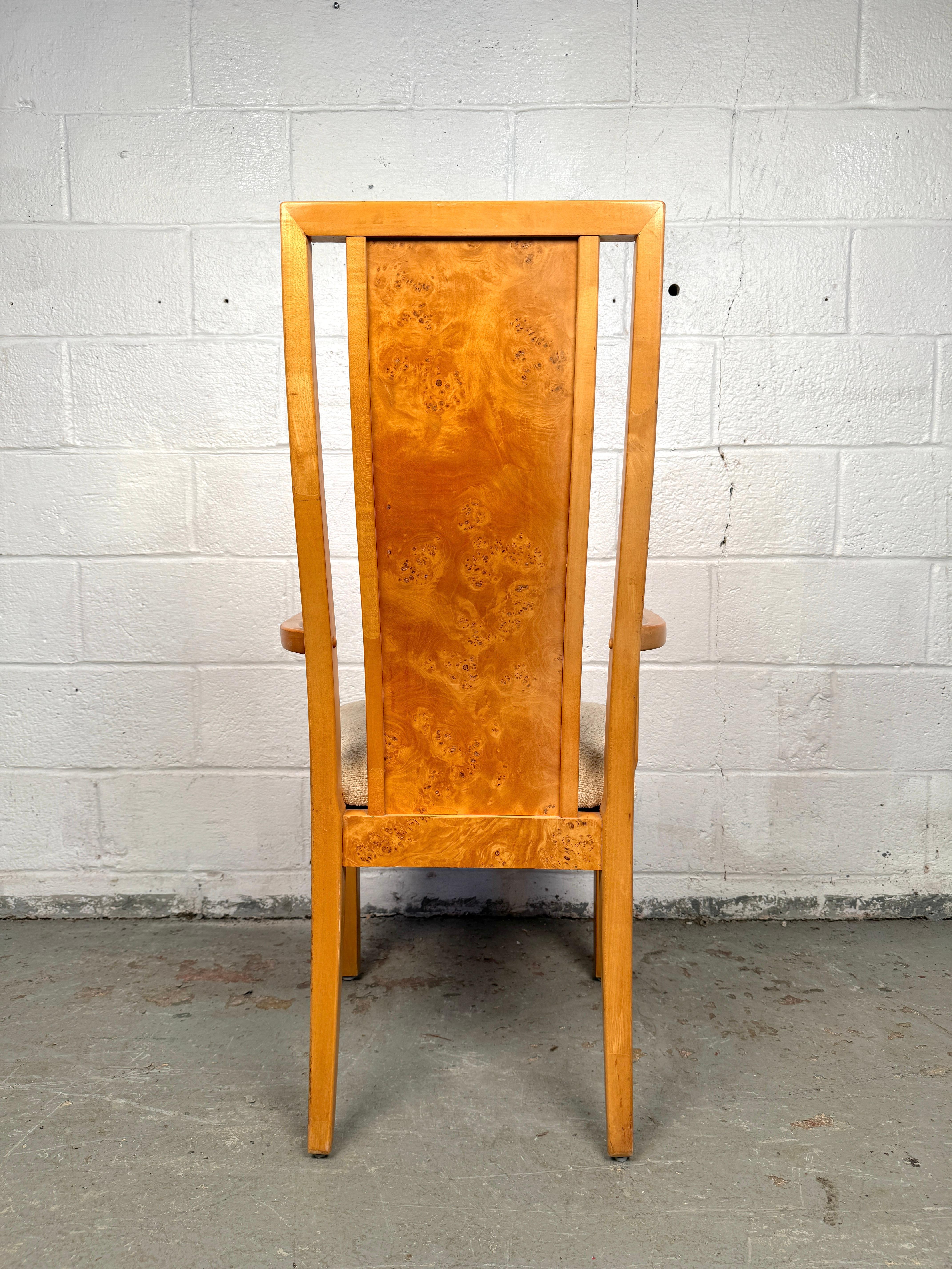 Ensemble de six chaises de salle à manger vintage en broussin en vente 7