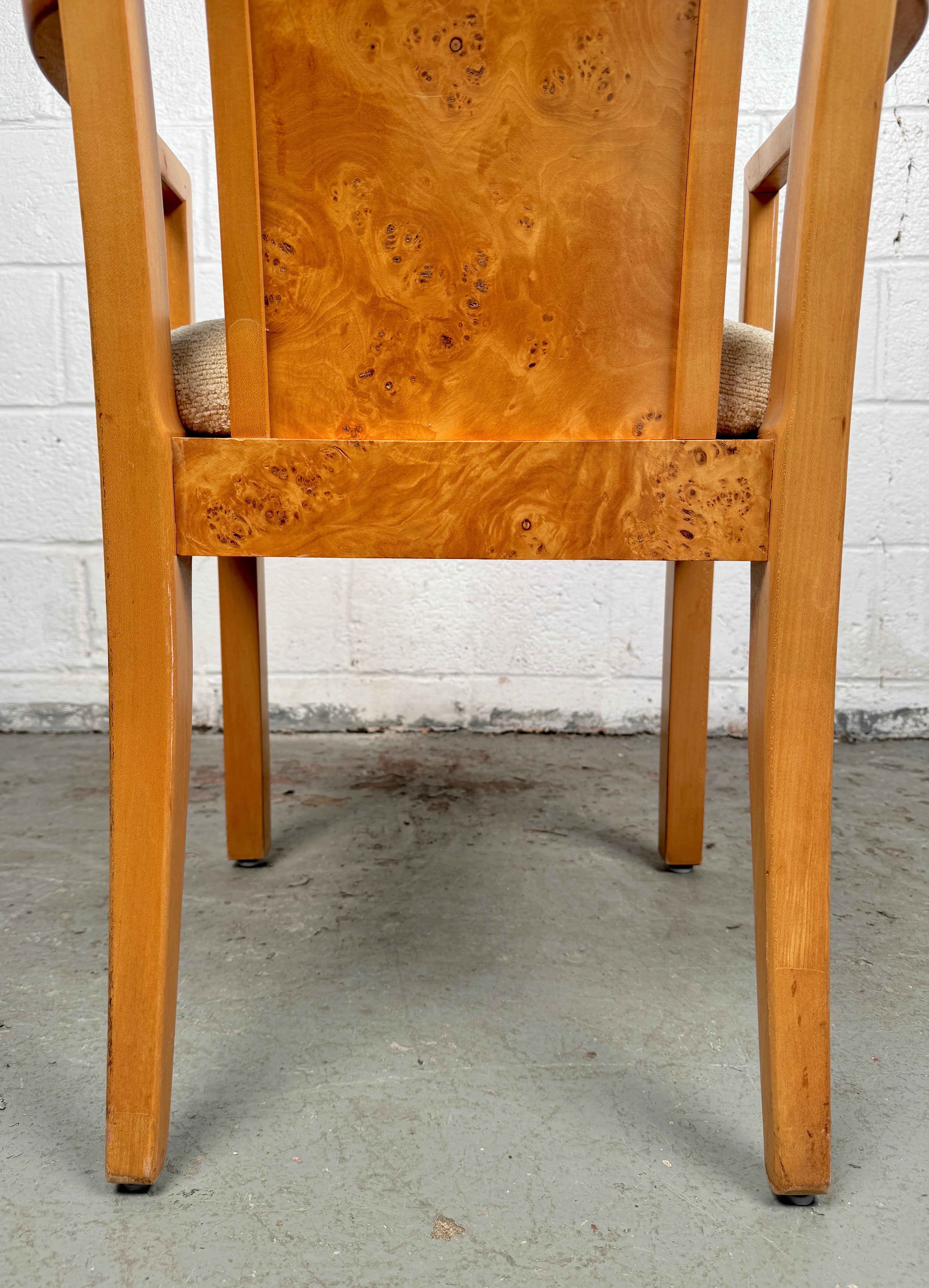 Ensemble de six chaises de salle à manger vintage en broussin en vente 8