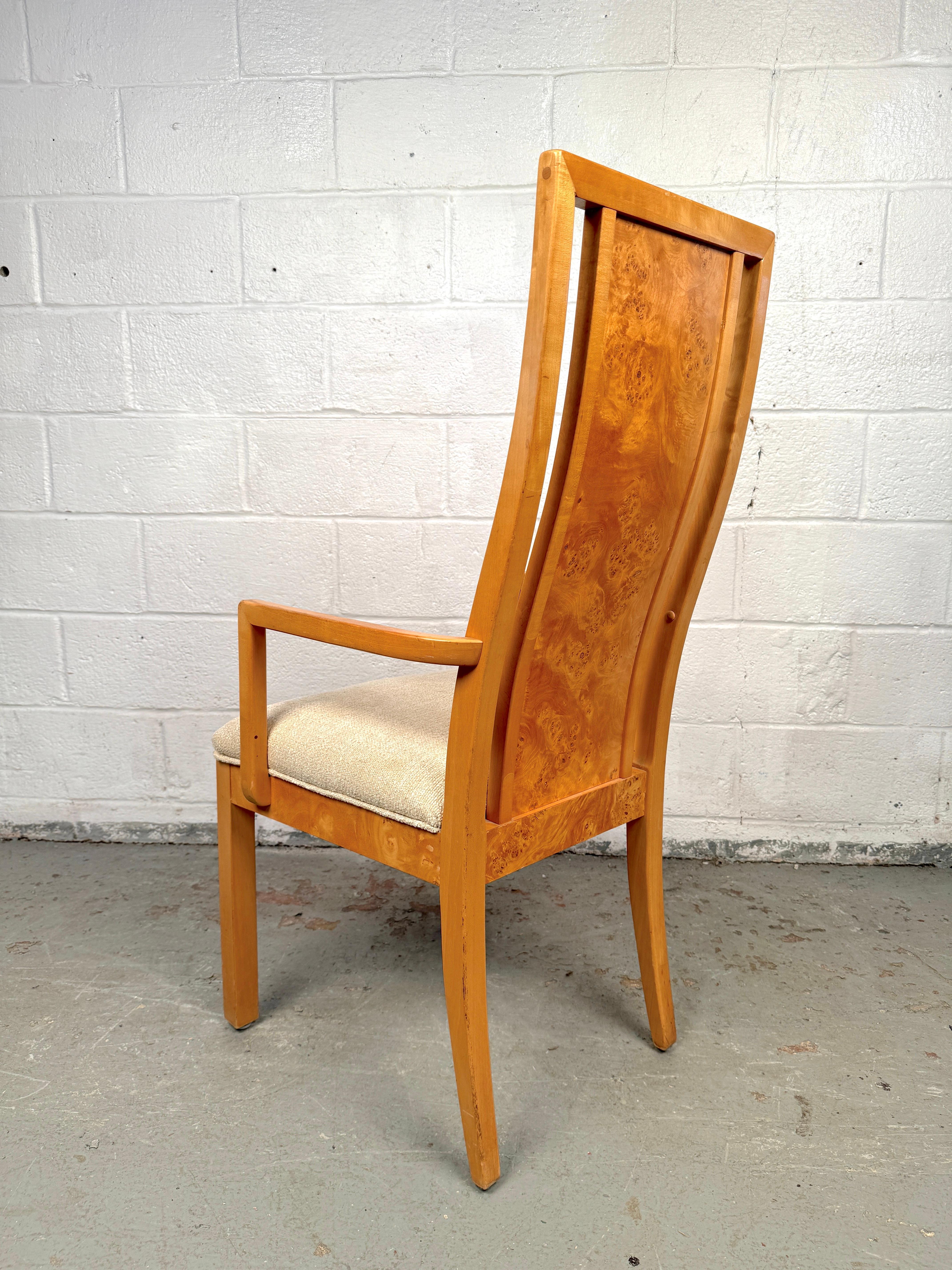 Ensemble de six chaises de salle à manger vintage en broussin en vente 10