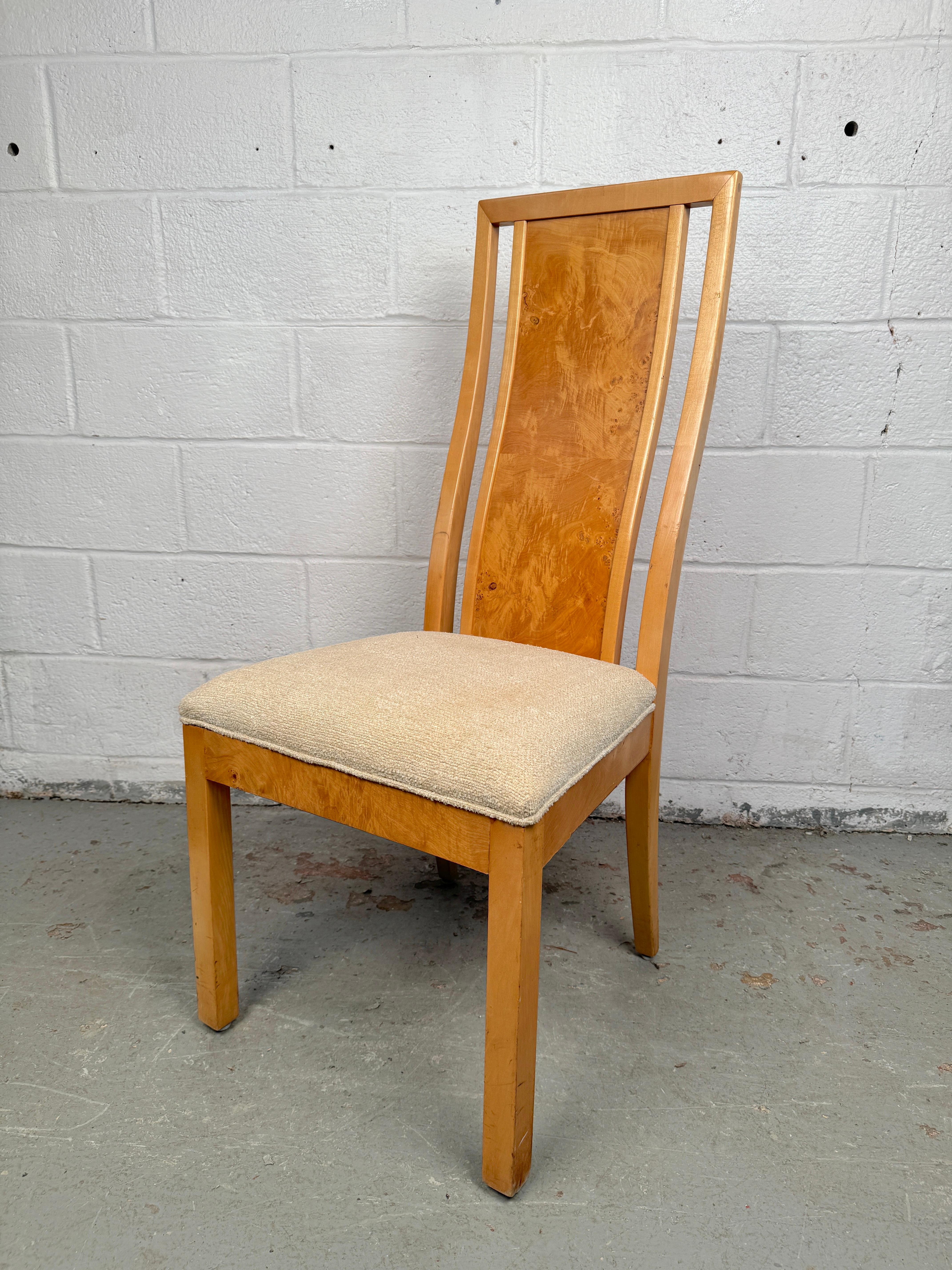 Ensemble de six chaises de salle à manger vintage en broussin en vente 11