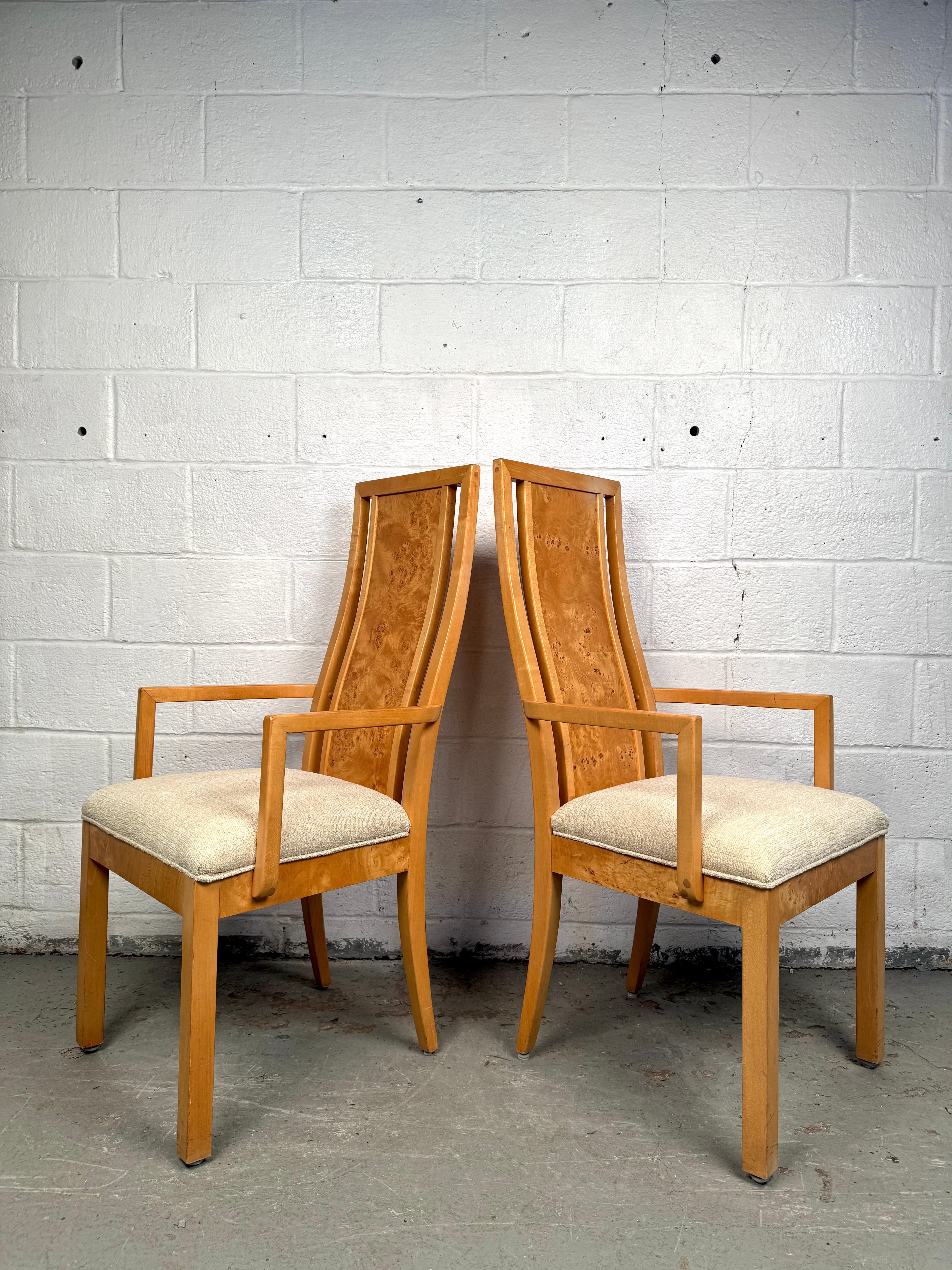 Broussin Ensemble de six chaises de salle à manger vintage en broussin en vente