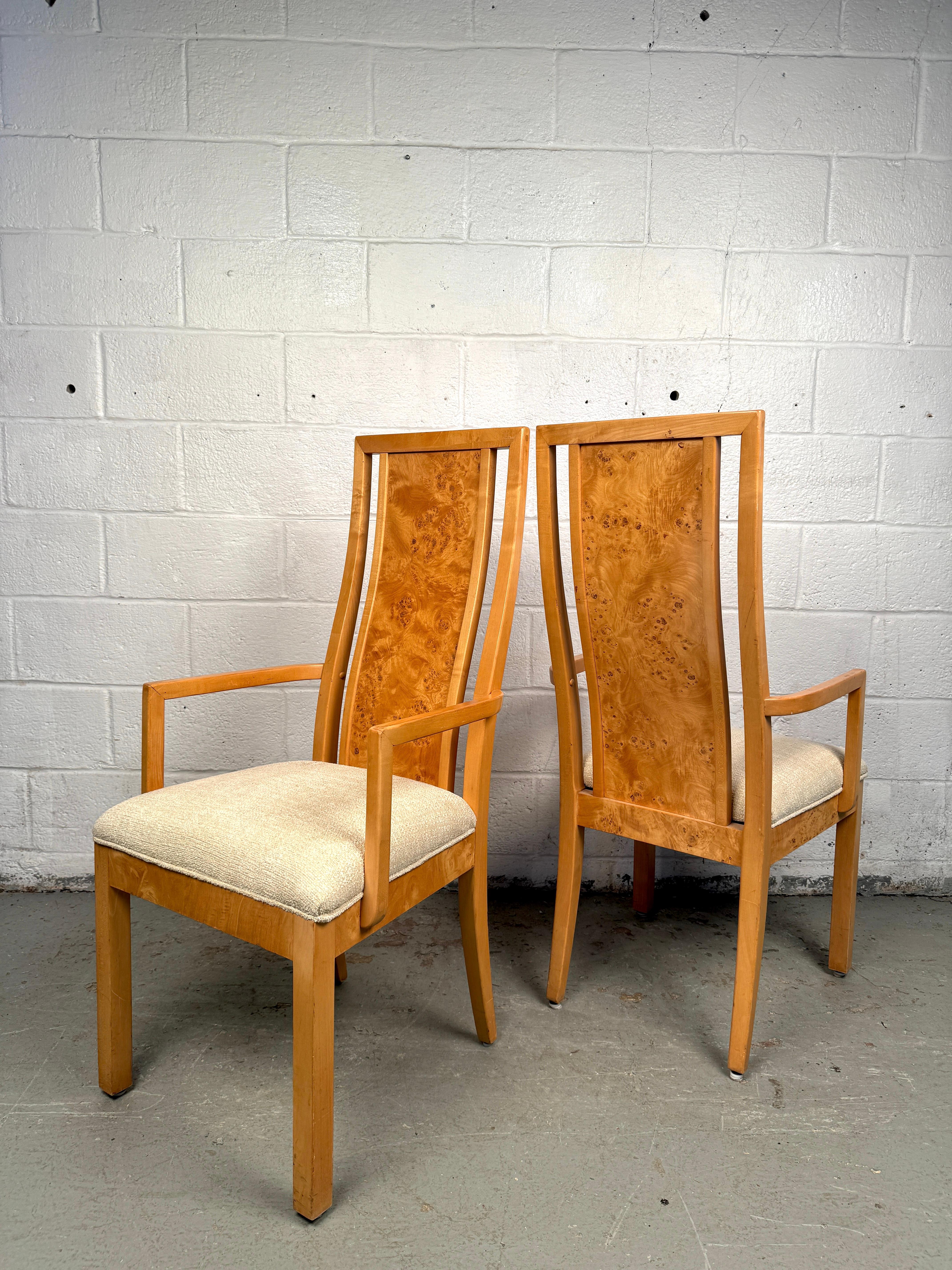 Ensemble de six chaises de salle à manger vintage en broussin en vente 1