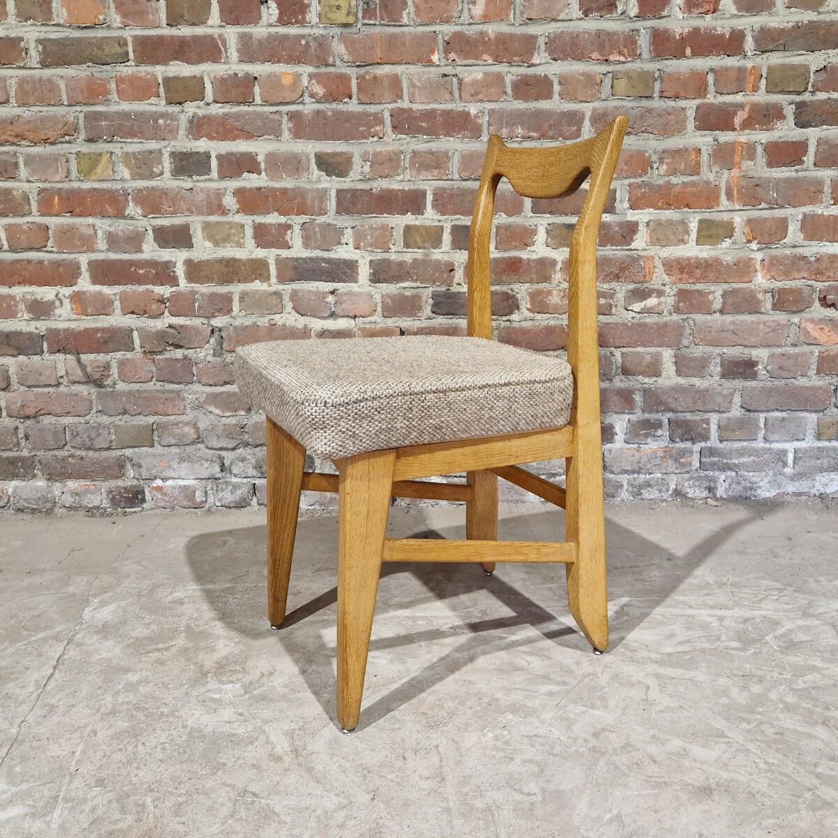 Mid-20th Century Set of six Vintage Chairs by Guillerme et Chambron