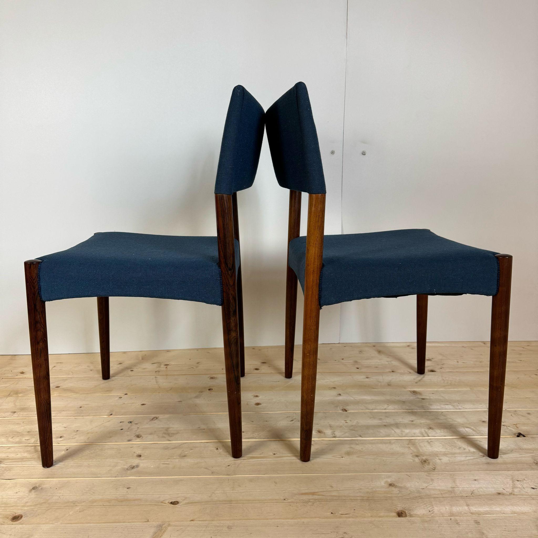 Set of six vintage chairs, Willy Schou Andersen, Denmark 1960s In condizioni buone in vendita a Torino, IT