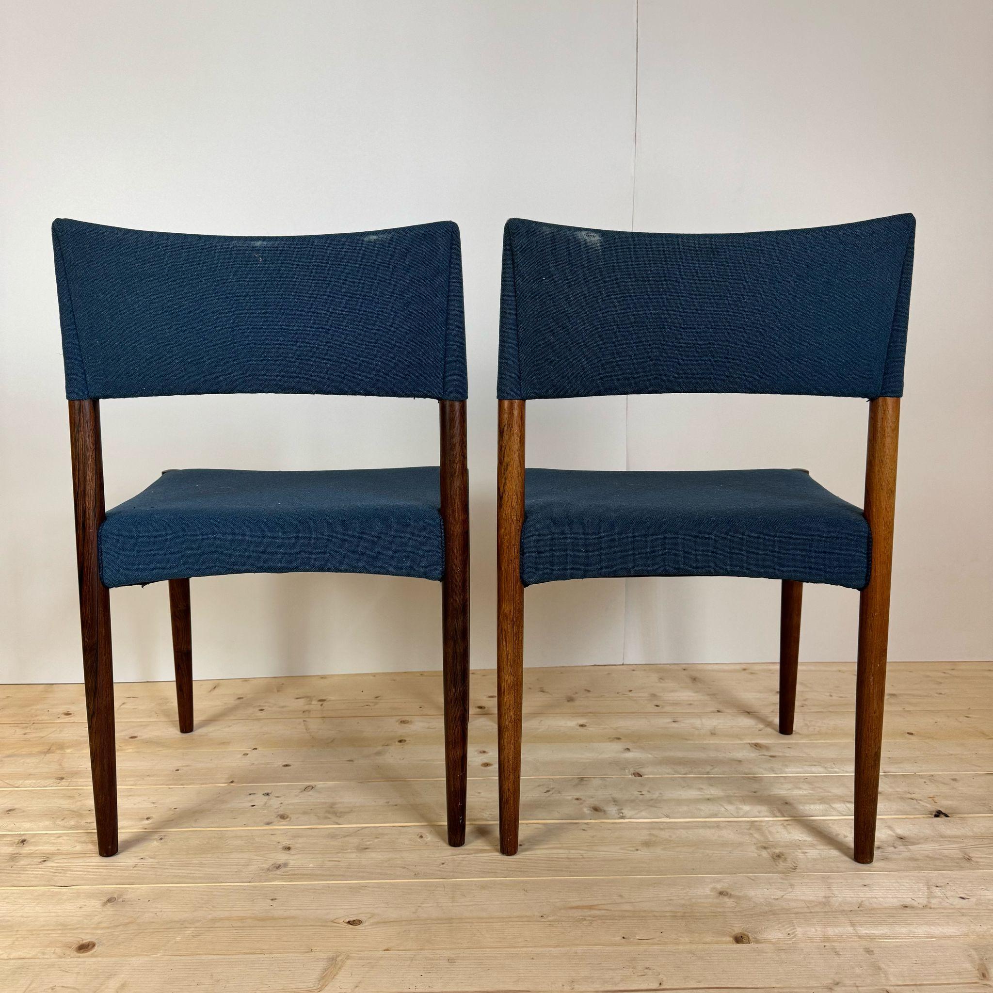 Tessuto Set of six vintage chairs, Willy Schou Andersen, Denmark 1960s in vendita