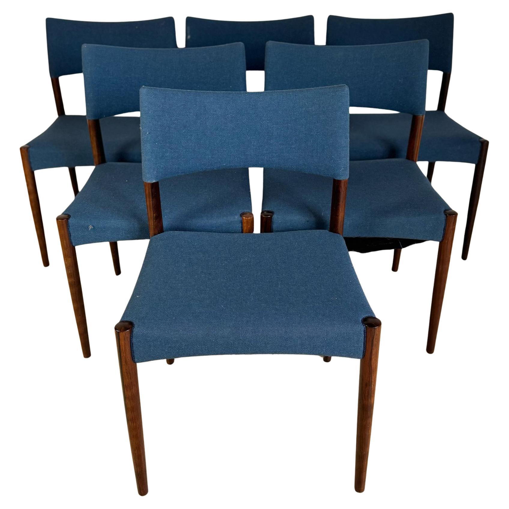 Set of six vintage chairs, Willy Schou Andersen, Denmark 1960s in vendita