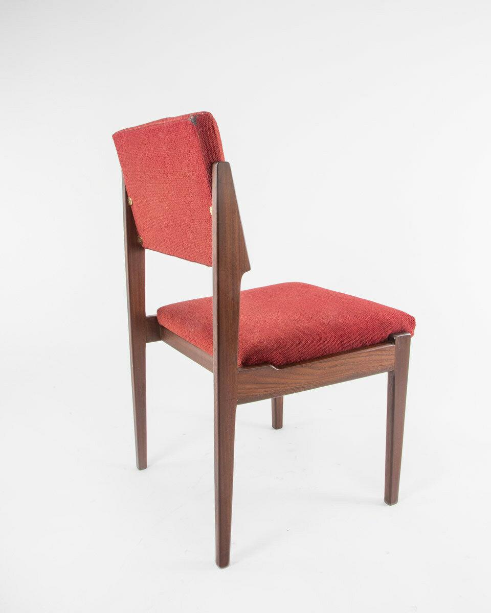 Mid-20th Century Set of Six Vintage Chairs from the 1950s Wood and Tissue Arflex Design