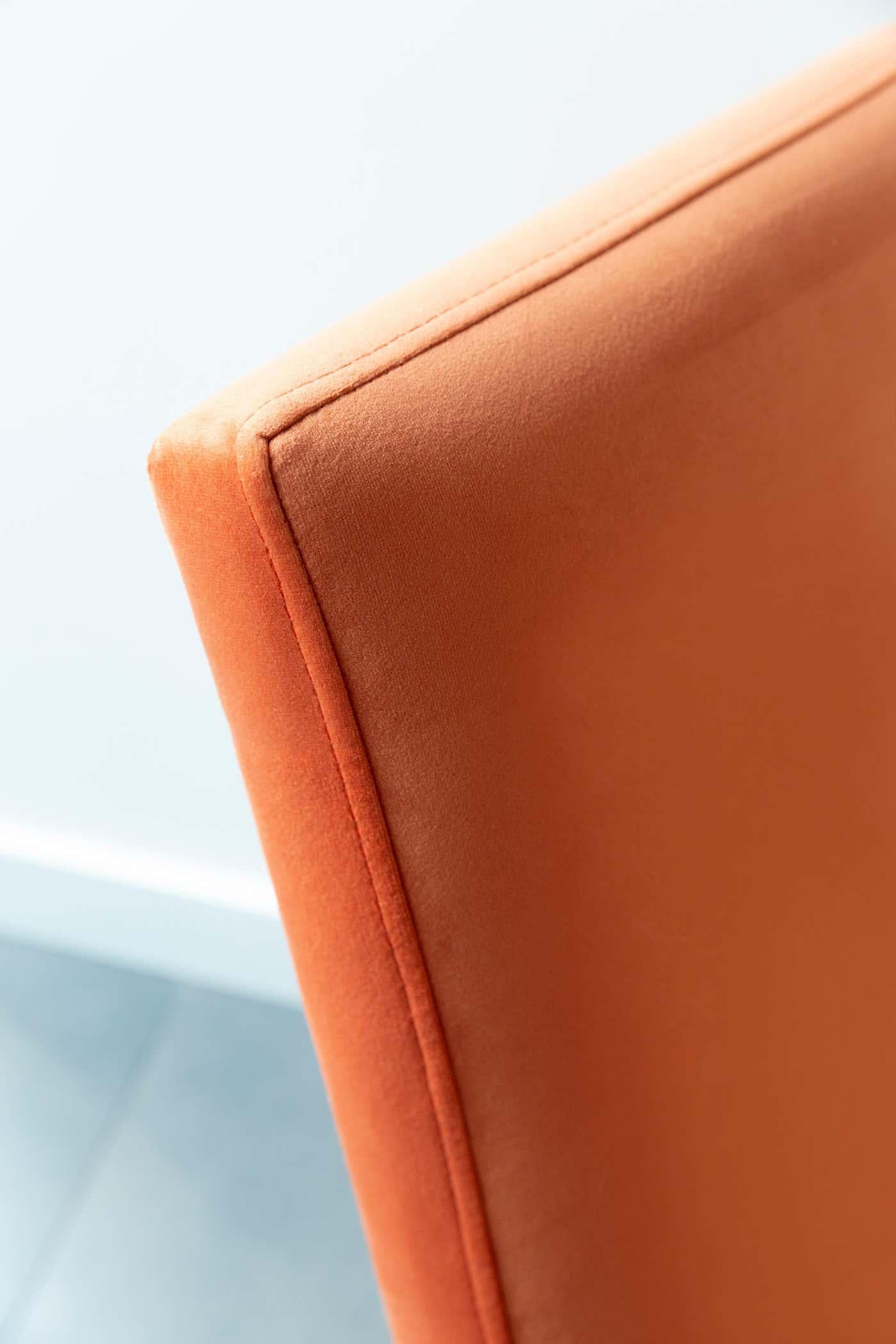 20th Century Set of Six Vintage Chairs in Orange Velvet by Mieczyslaw Puchala, Europe, 1960s For Sale