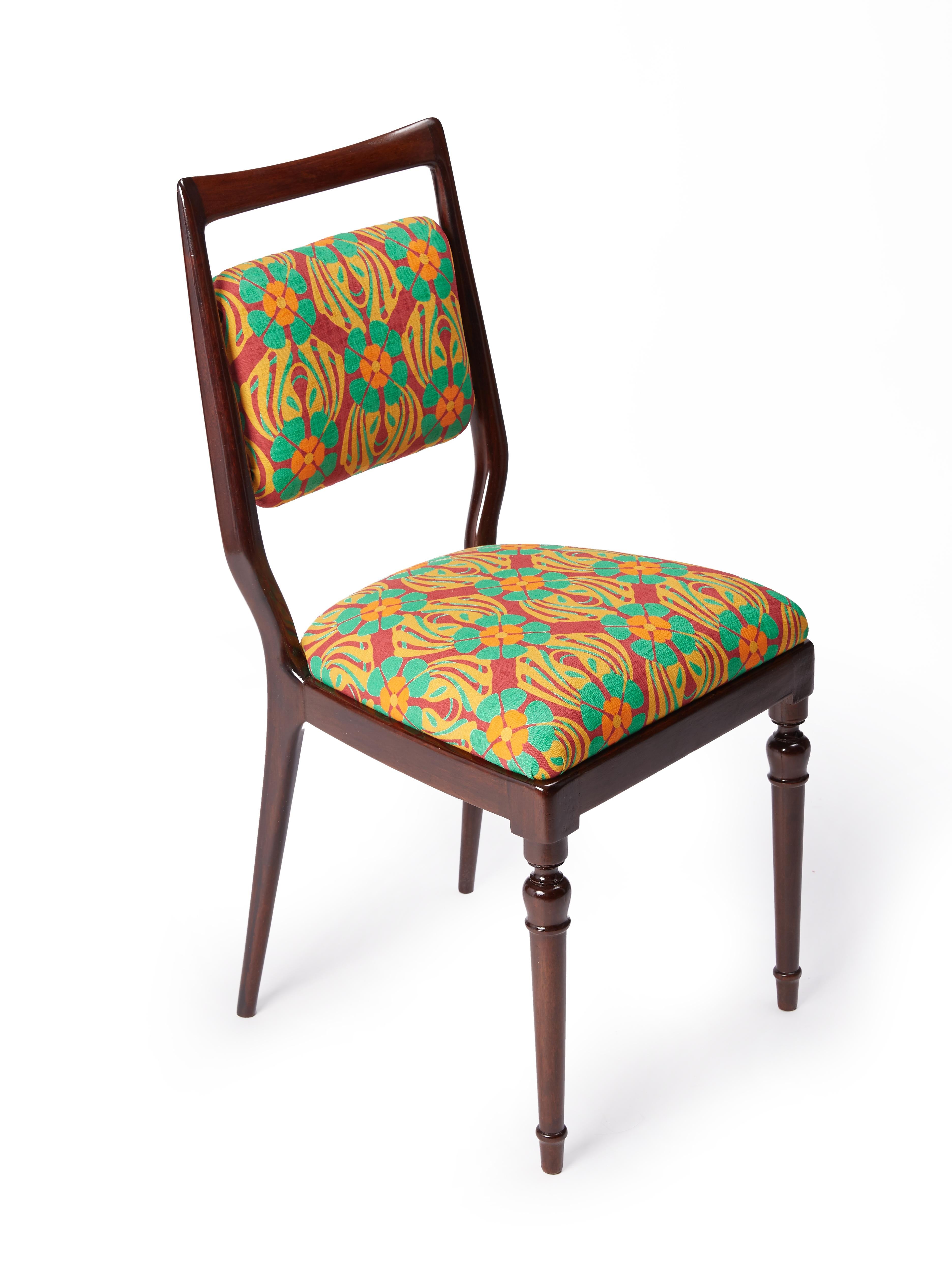Set of six vintage cherrywood chairs 
Antiques meet awesome prints in this set of six vintage chairs unearthed from an aristocratic villa in Brianza especially for La DoubleJ’s exclusive collaboration with the world-class antique marketplace,