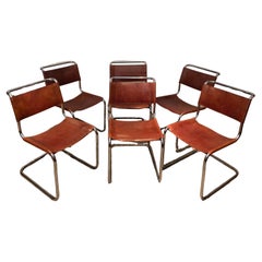 Set of Six Vintage Cognac S33 Chairs, from "Mart Stam" for "Thonet" 1980's