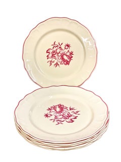 Set of Six Vintage Creamware Plates