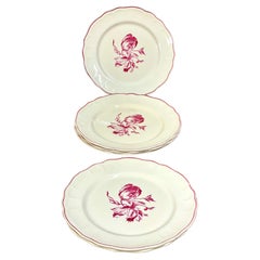 Set of Six Antique Creamware Plates