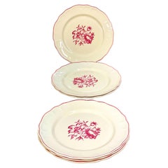 Ensemble de six assiettes Creamware vintage