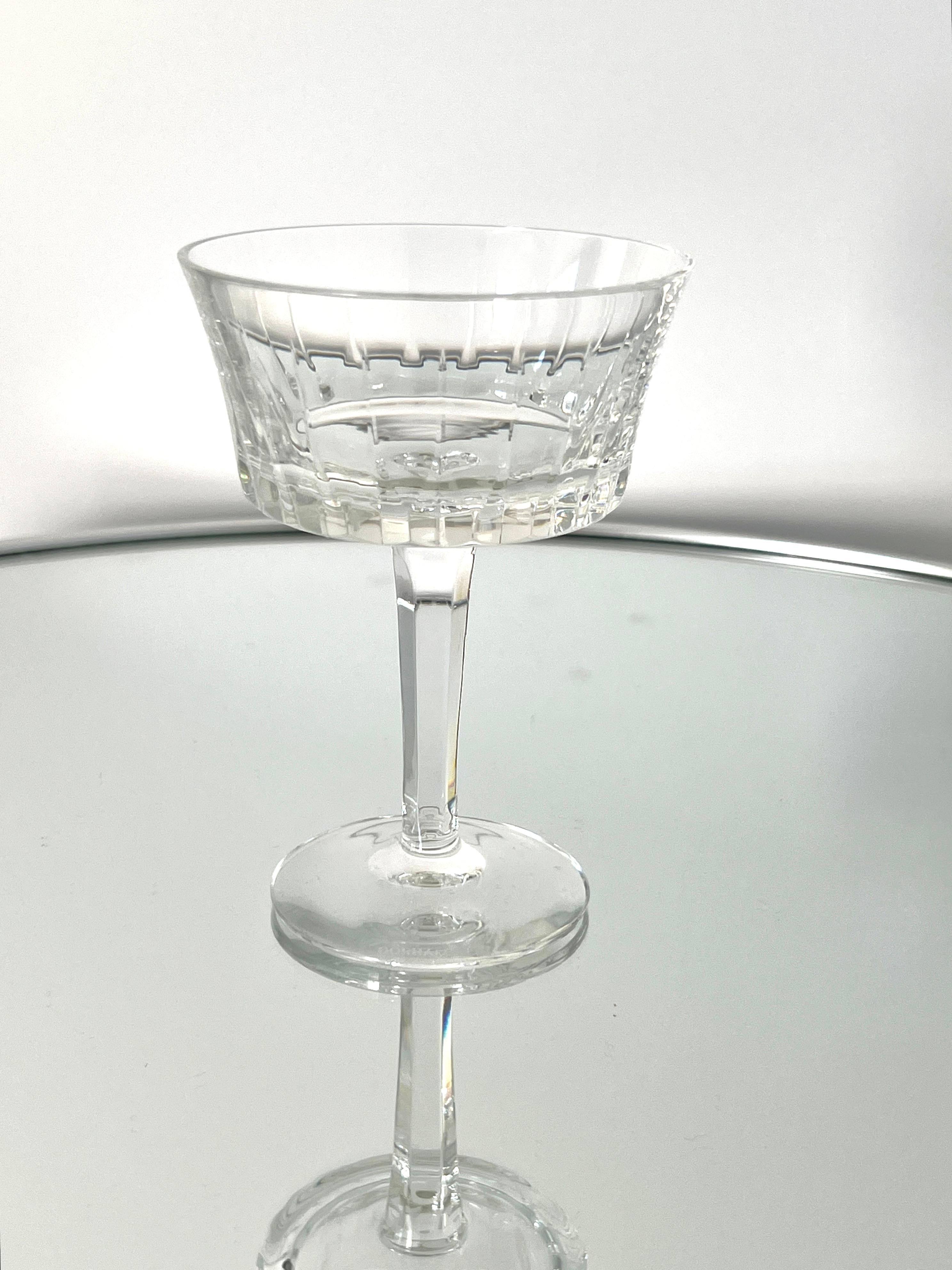 Late 20th Century Set of Six Vintage Crystal Champagne Coupes by Gorham, c. 1970's For Sale