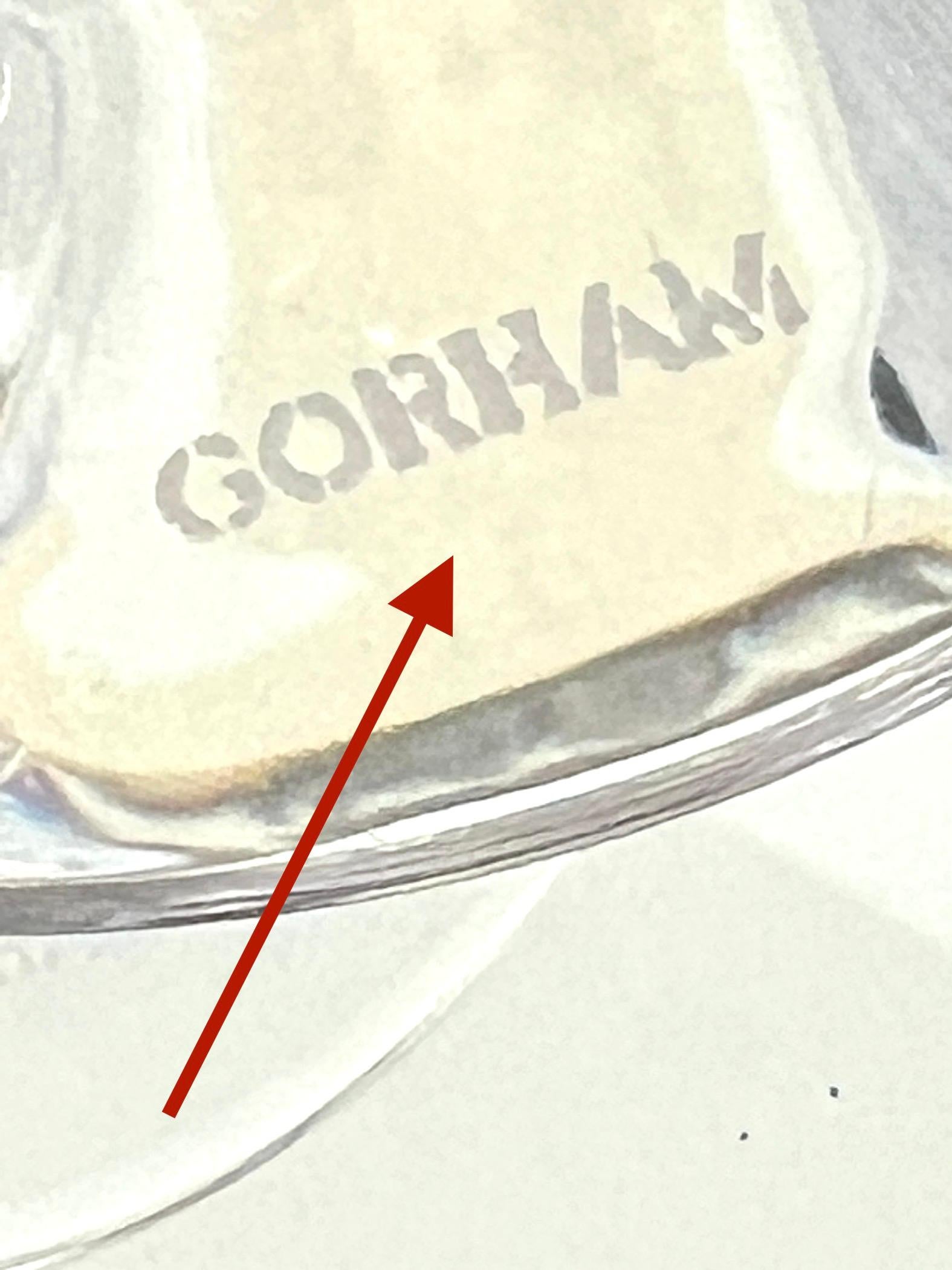 Juego de seis copas de champán de cristal vintage de Gorham, c. 1970 en venta 5