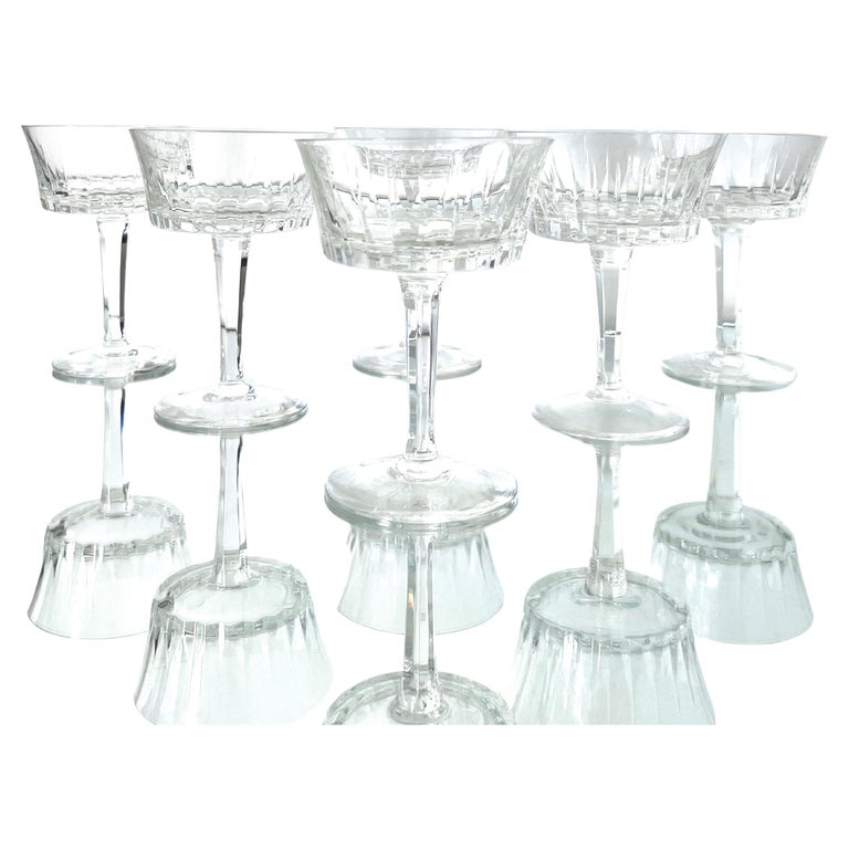 Set of Six Vintage Crystal Champagne Coupes by Gorham, c. 1970''s For