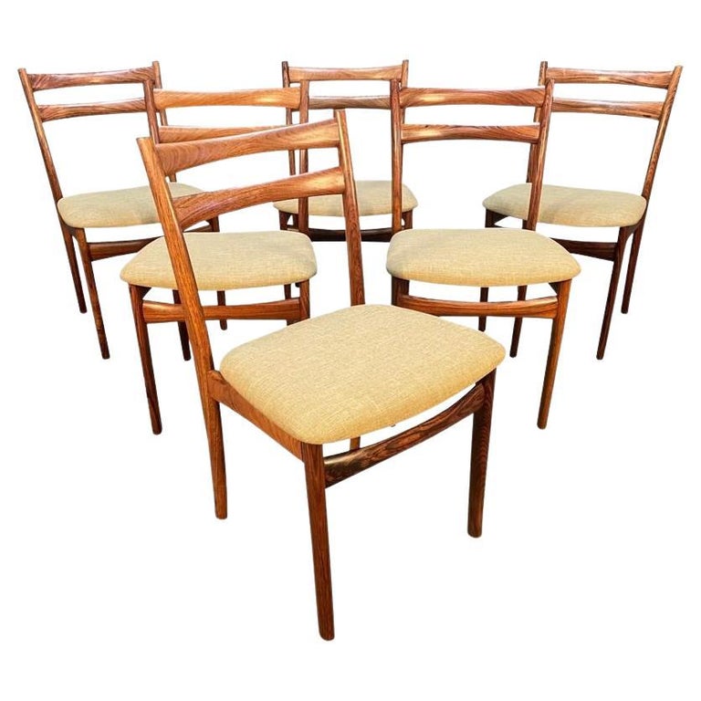 Set of Six Vintage Danish Mid-Century Modern Rosewood Dining Chairs by Skovby For Sale