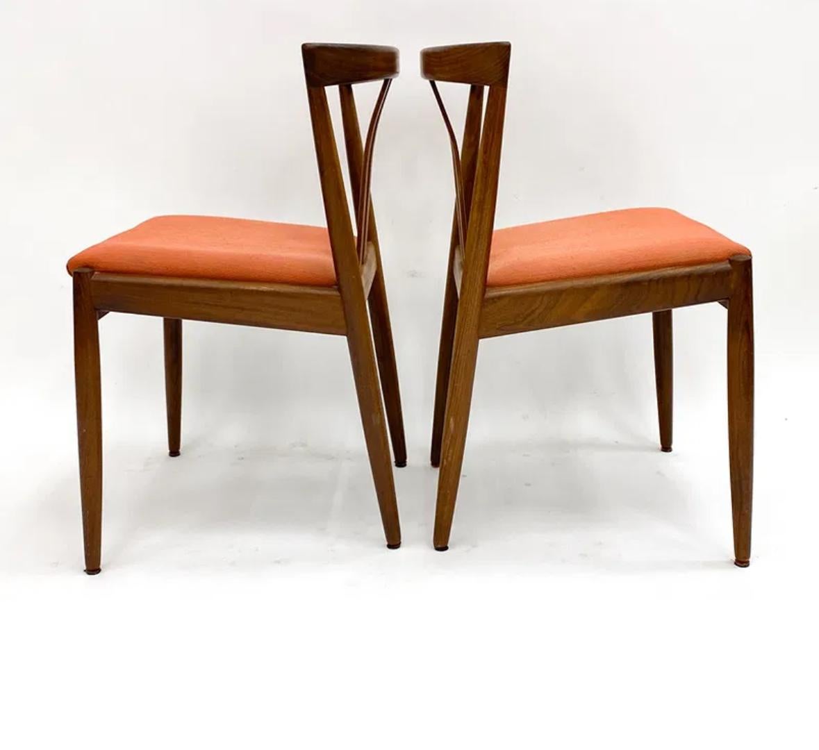 Set of six Vintage Danish teak dining side chairs For Sale 4
