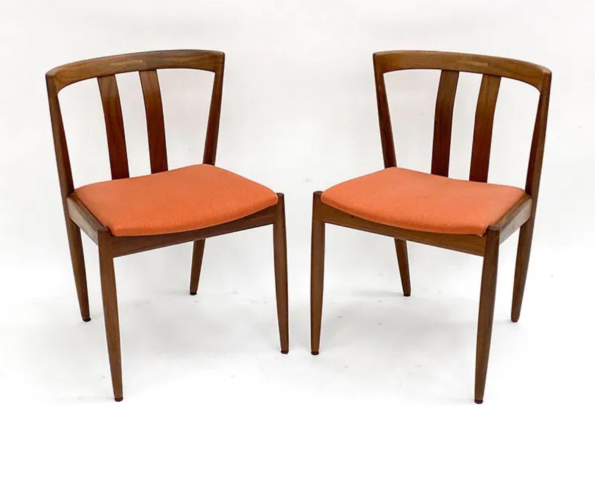 20th Century Set of six Vintage Danish teak dining side chairs For Sale