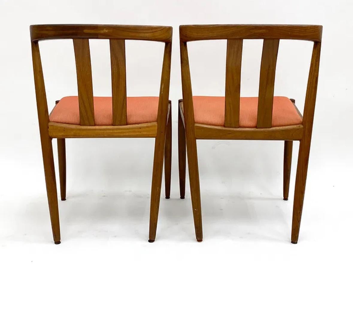 Set of six Vintage Danish teak dining side chairs For Sale 2