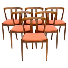 Set di sei sedie da pranzo in teak danese vintage