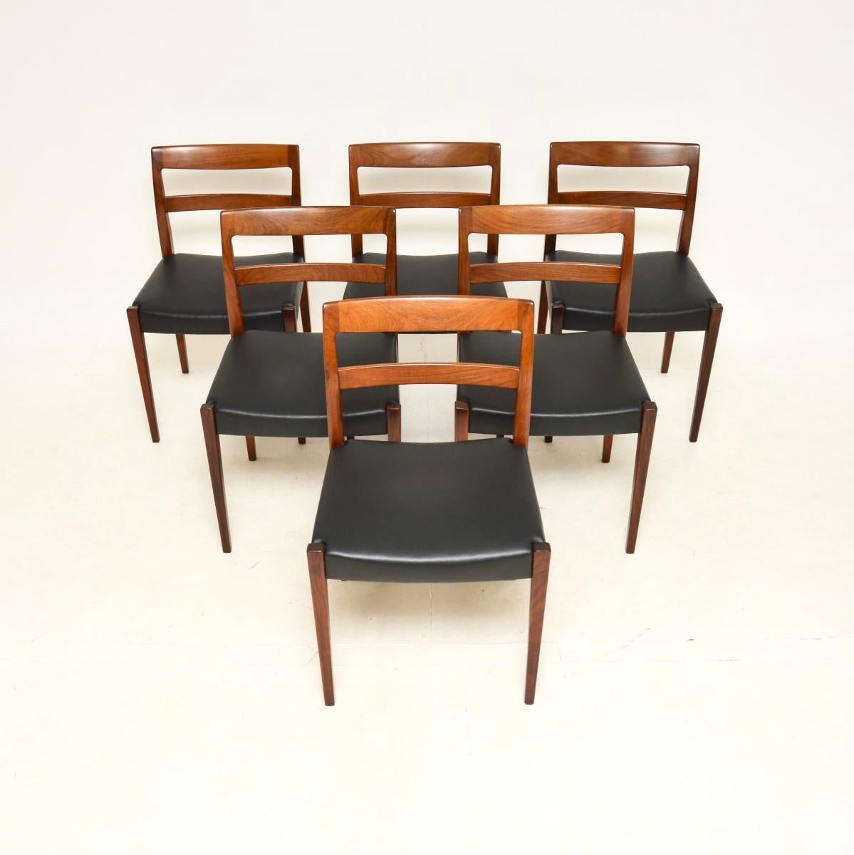 Mid-Century Modern Set of Six Vintage Dining Chairs by Nils Jonsson 