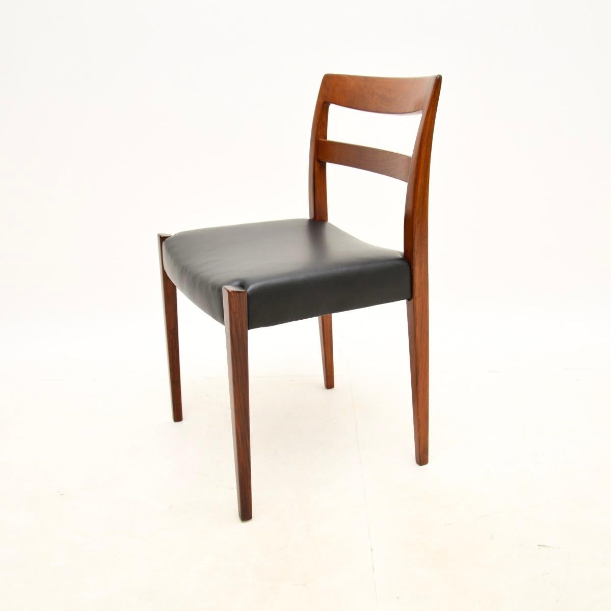 Leather Set of Six Vintage Dining Chairs by Nils Jonsson 