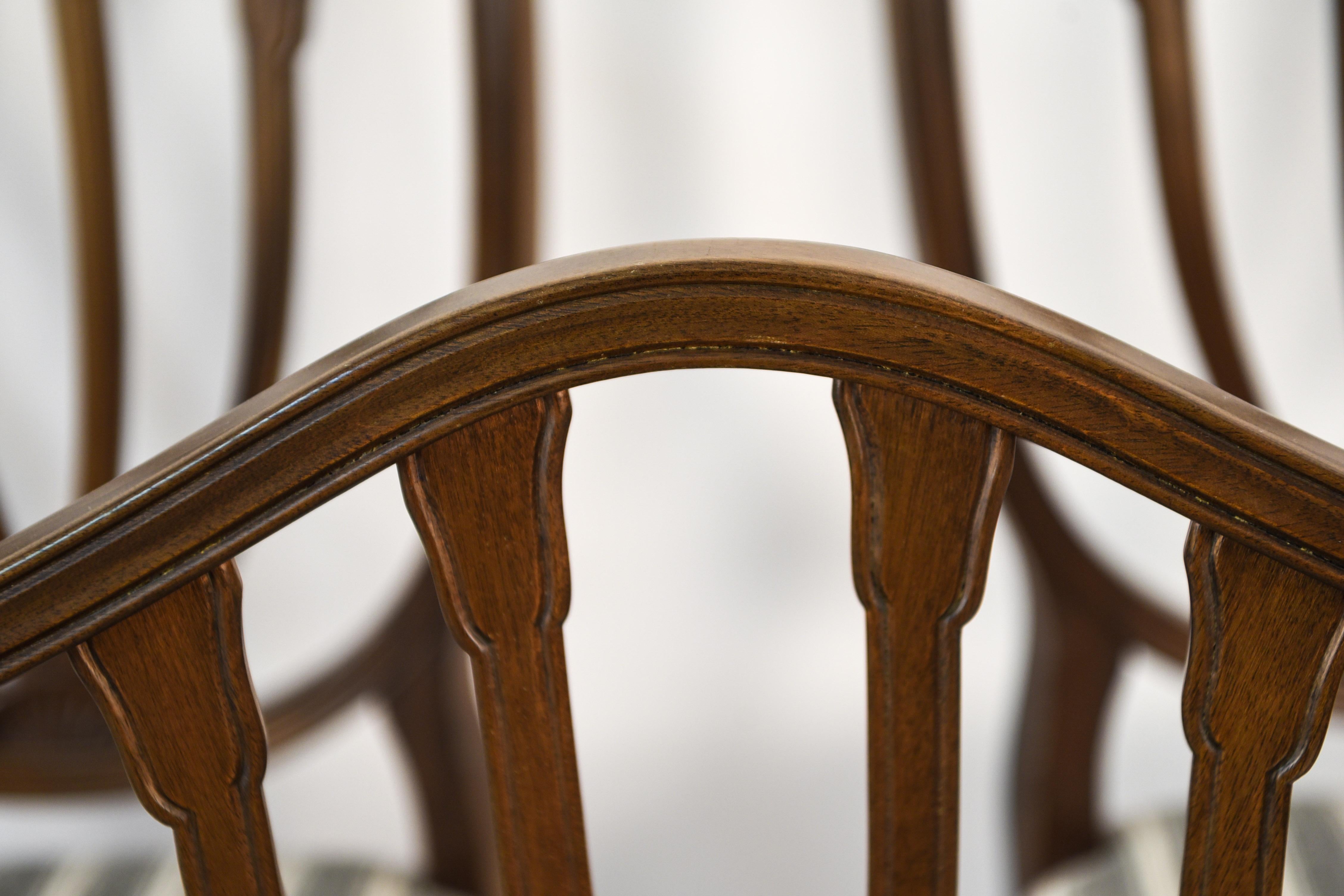 Set of 'Six' Vintage English Hepplewhite Style Dining Chairs 2