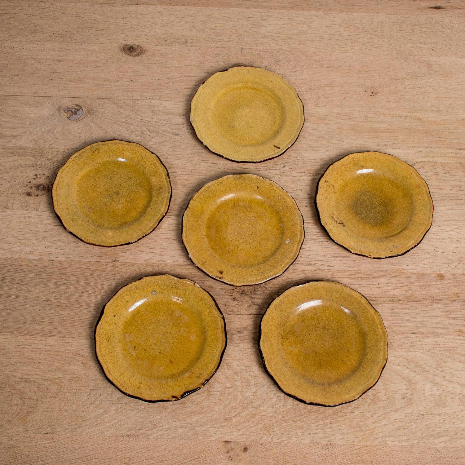 Ensemble de six assiettes à dessert en faïence émaillée de Dieulefit provençal Vintage By en vente 1