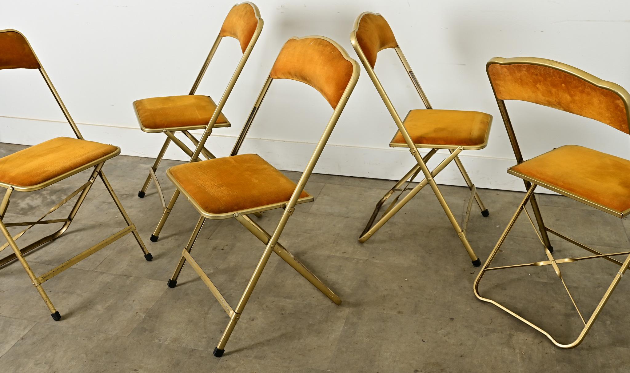 Set of Six Vintage French Folding Chairs For Sale 4