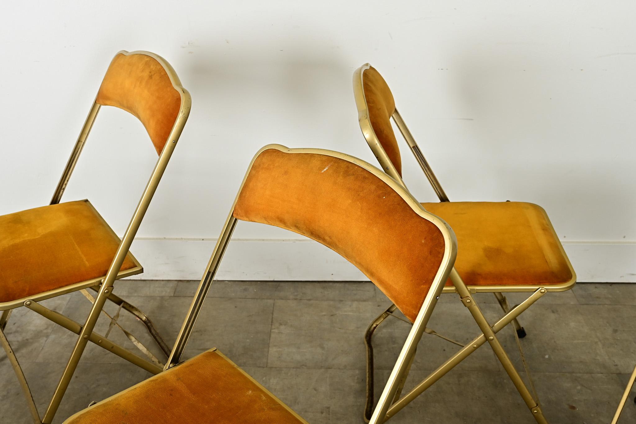 Set of Six Vintage French Folding Chairs For Sale 5