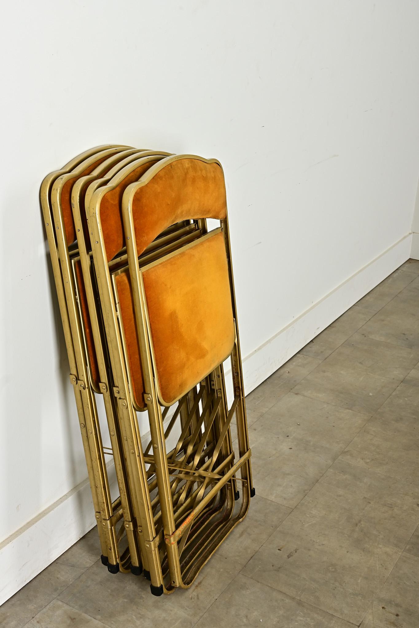Set of Six Vintage French Folding Chairs For Sale 8
