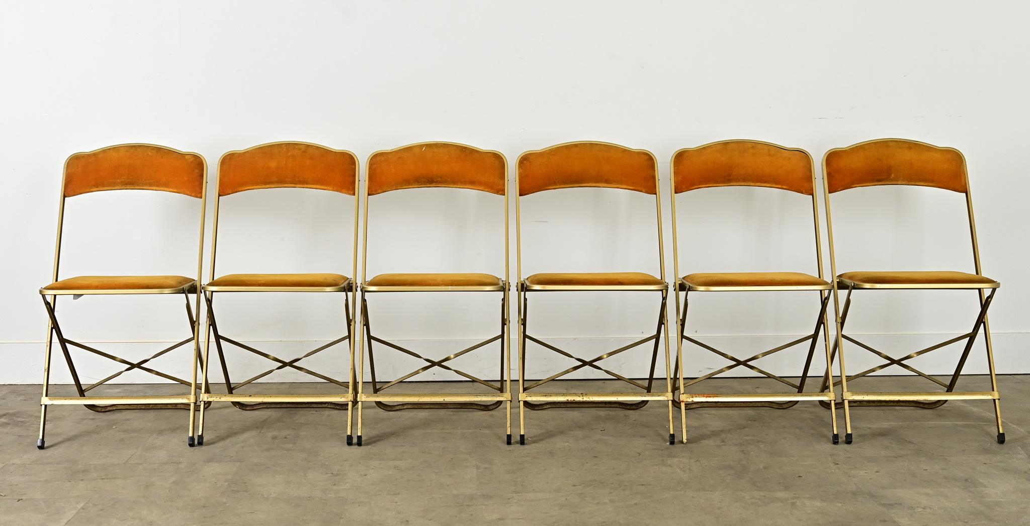 Other Set of Six Vintage French Folding Chairs For Sale
