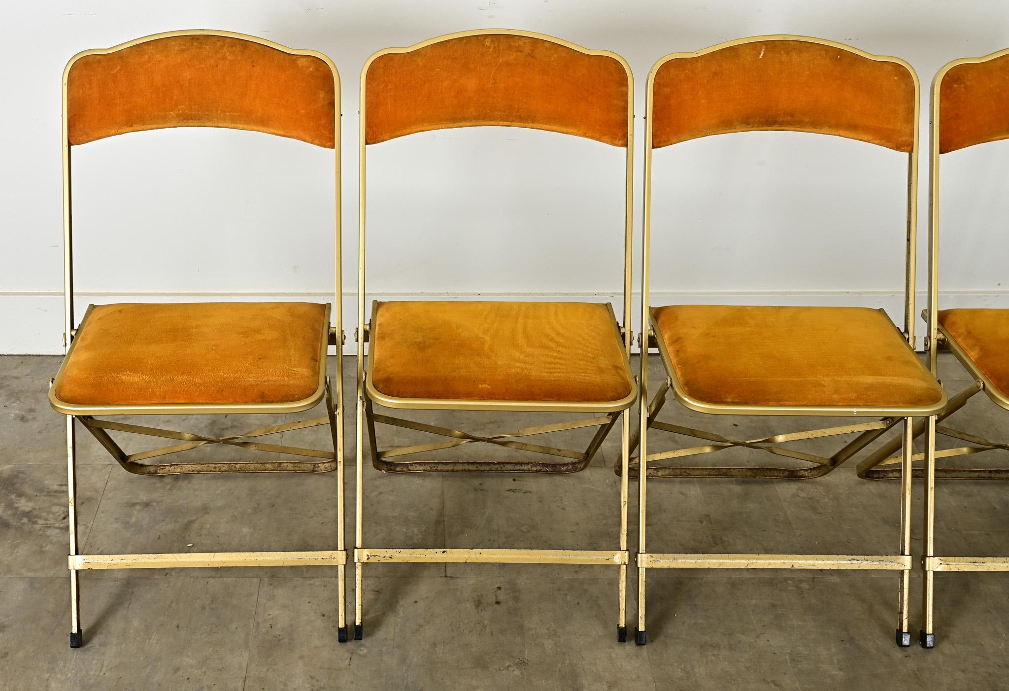 20th Century Set of Six Vintage French Folding Chairs For Sale