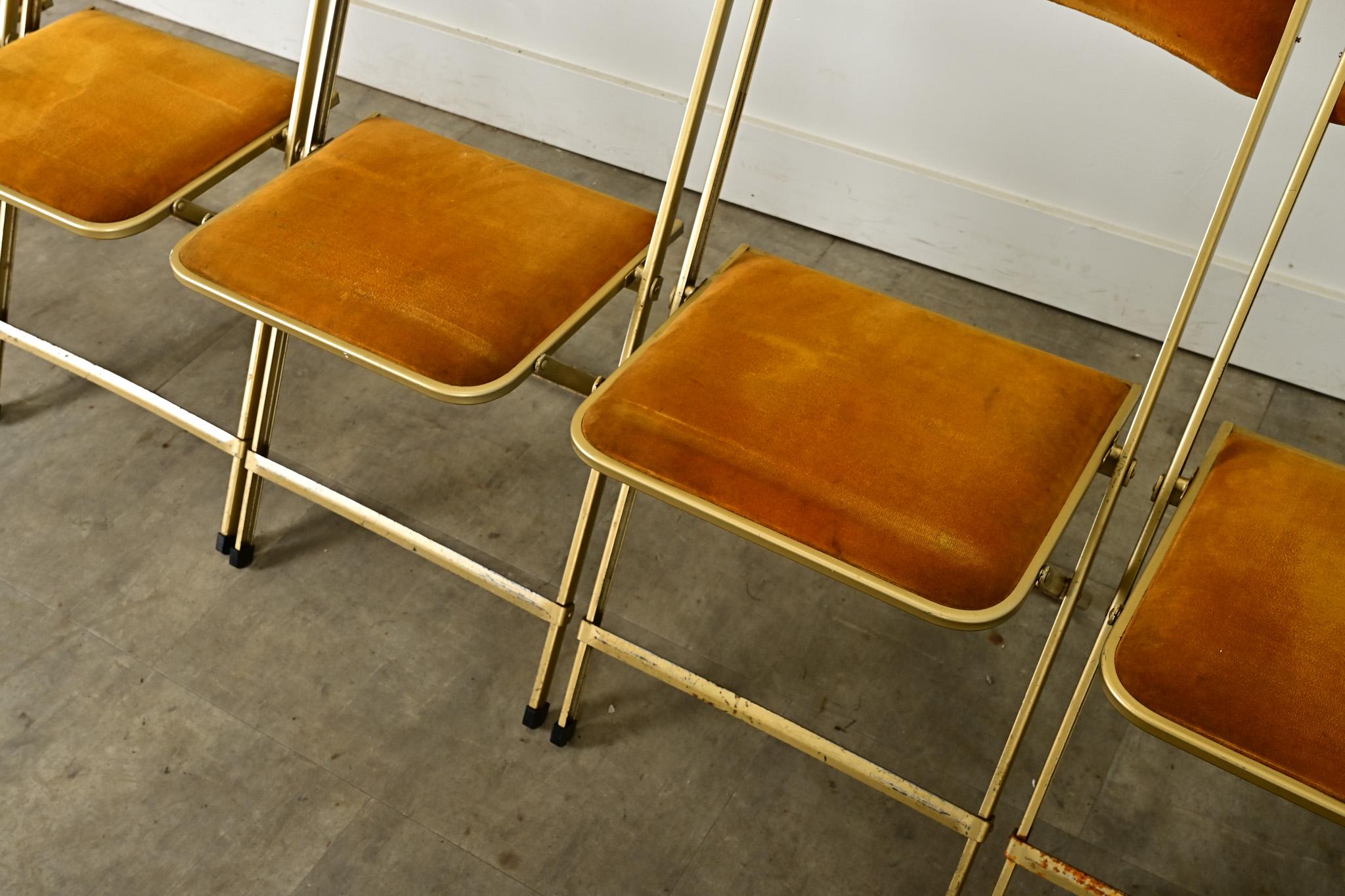 Set of Six Vintage French Folding Chairs For Sale 1