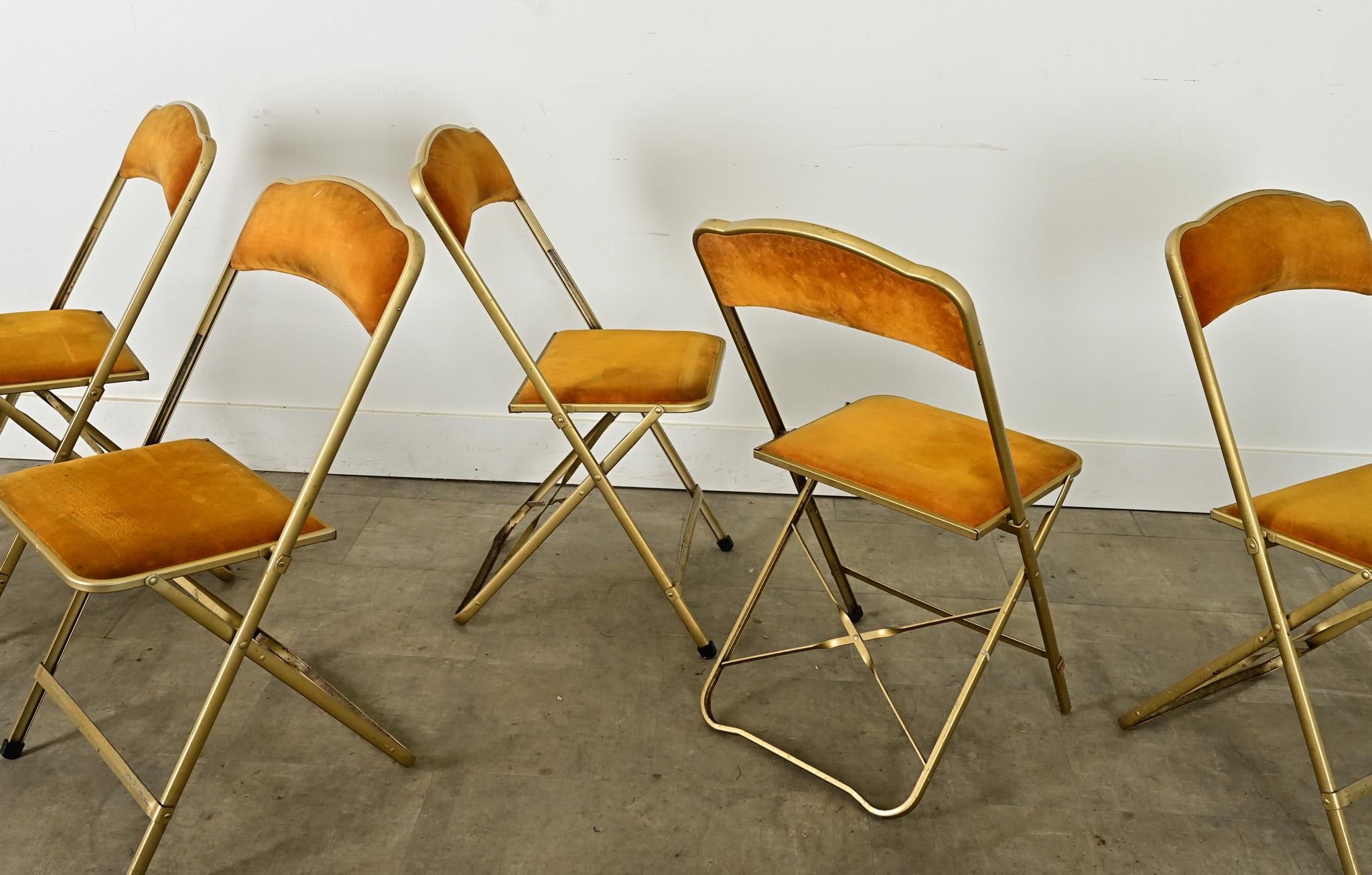 Set of Six Vintage French Folding Chairs For Sale 2