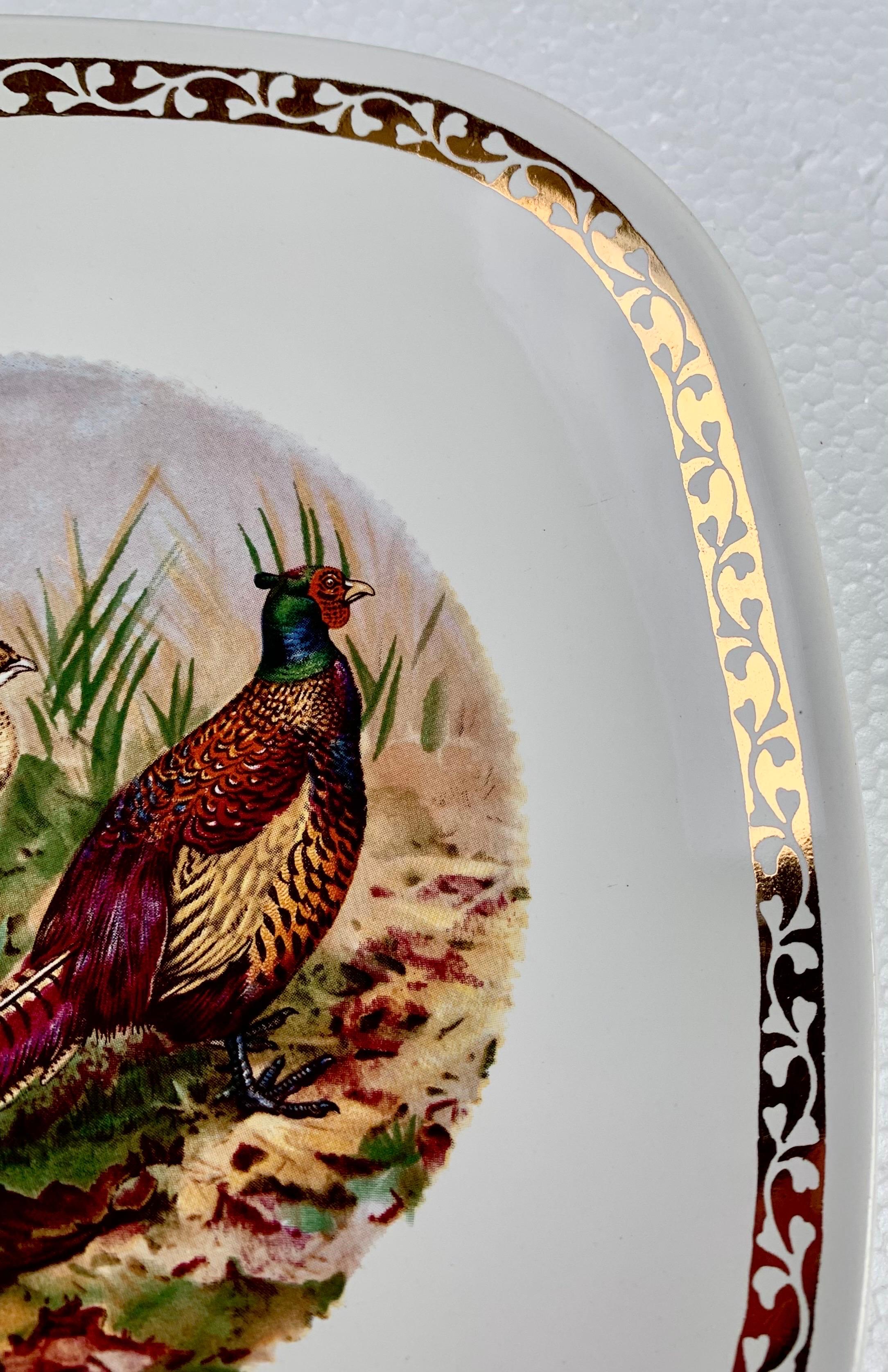 Set of Six Vintage French Pheasant Plates, Longchamp Factory, France For Sale 2
