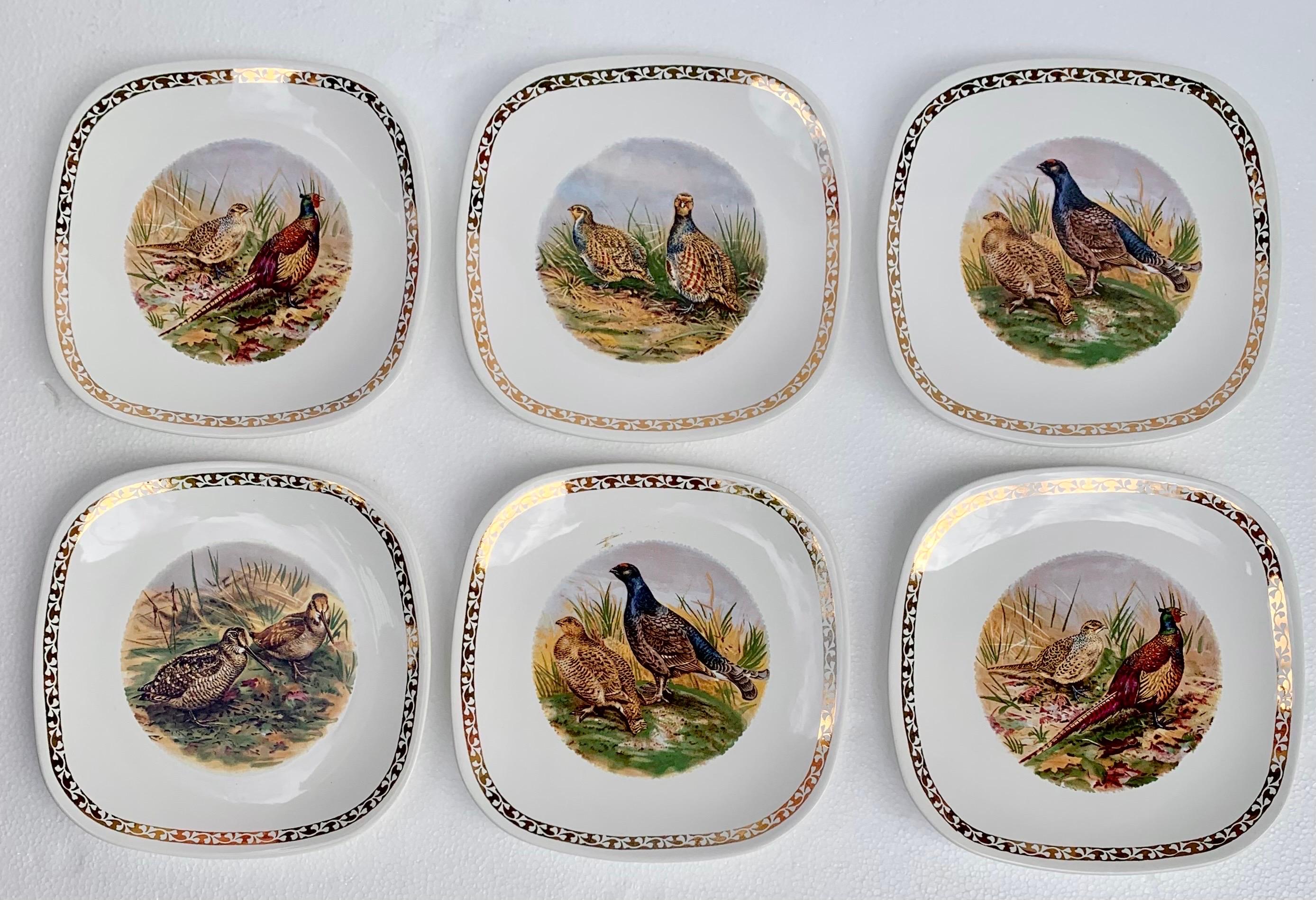 Set of Six Vintage French Pheasant Plates, Longchamp Factory, France For Sale 7
