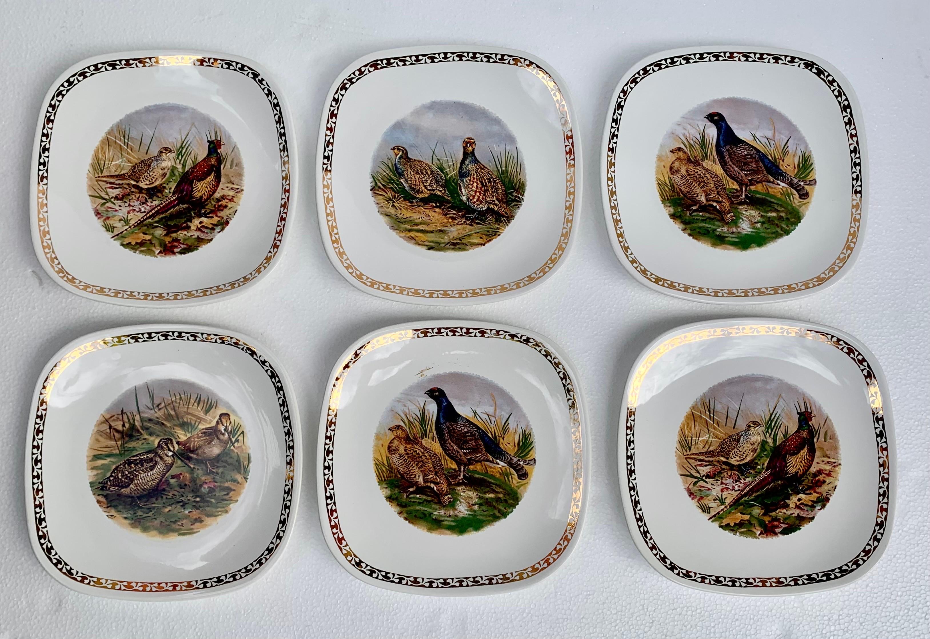 Set of Six Vintage French Pheasant Plates, Longchamp Factory, France For Sale 8